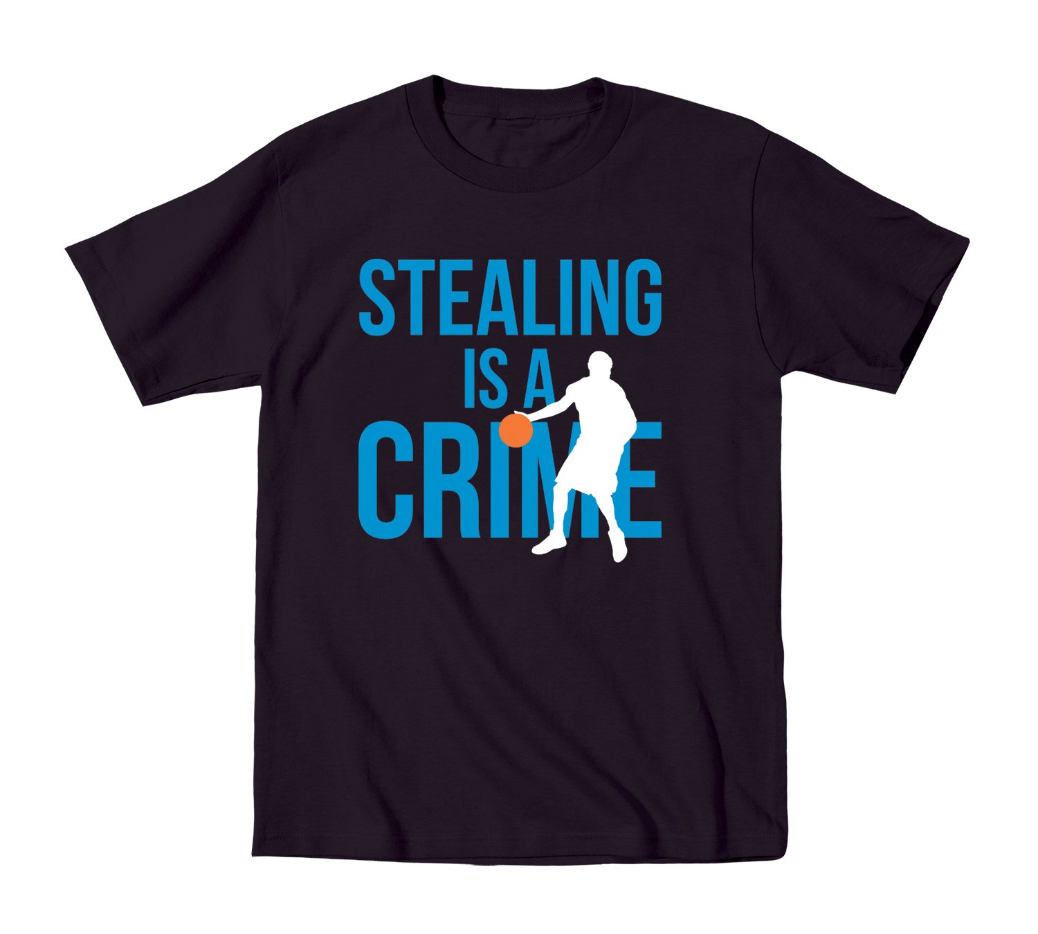 Funny 'Stealing is A Crime' Basketball Toddler T-Shirt - Cool Sports Short Sleeve Tee for Boys & Girls - Perfect for Playdates, Team Sports & Casual Wear