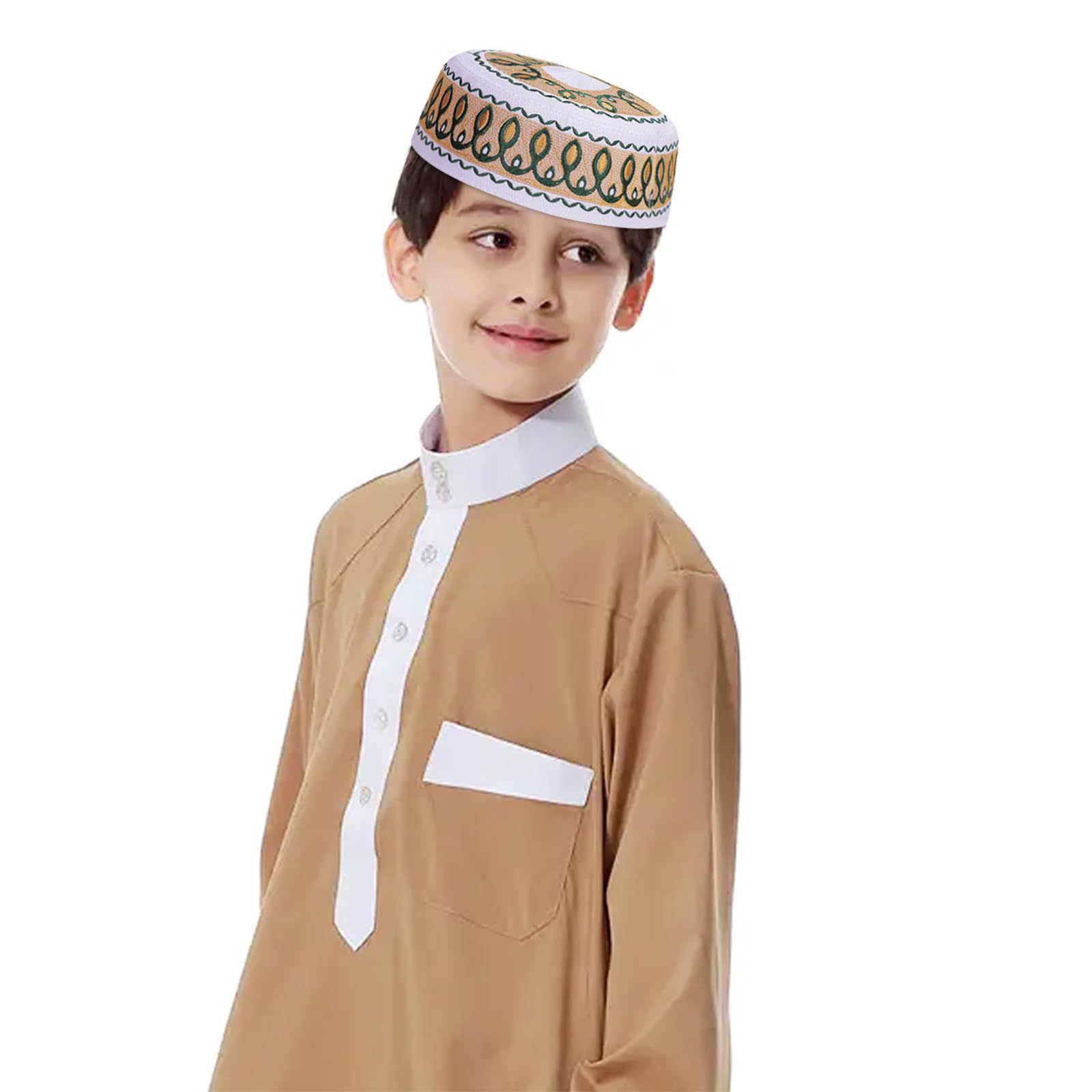 Men's Muslim Prayer Kufi Hat - Embroidered Islamic Skull Cap for Prayer & Daily Wear - Takke Beanie Kofia Topi Headwear - Perfect for Salah, Mosque, Eid & Islamic Events