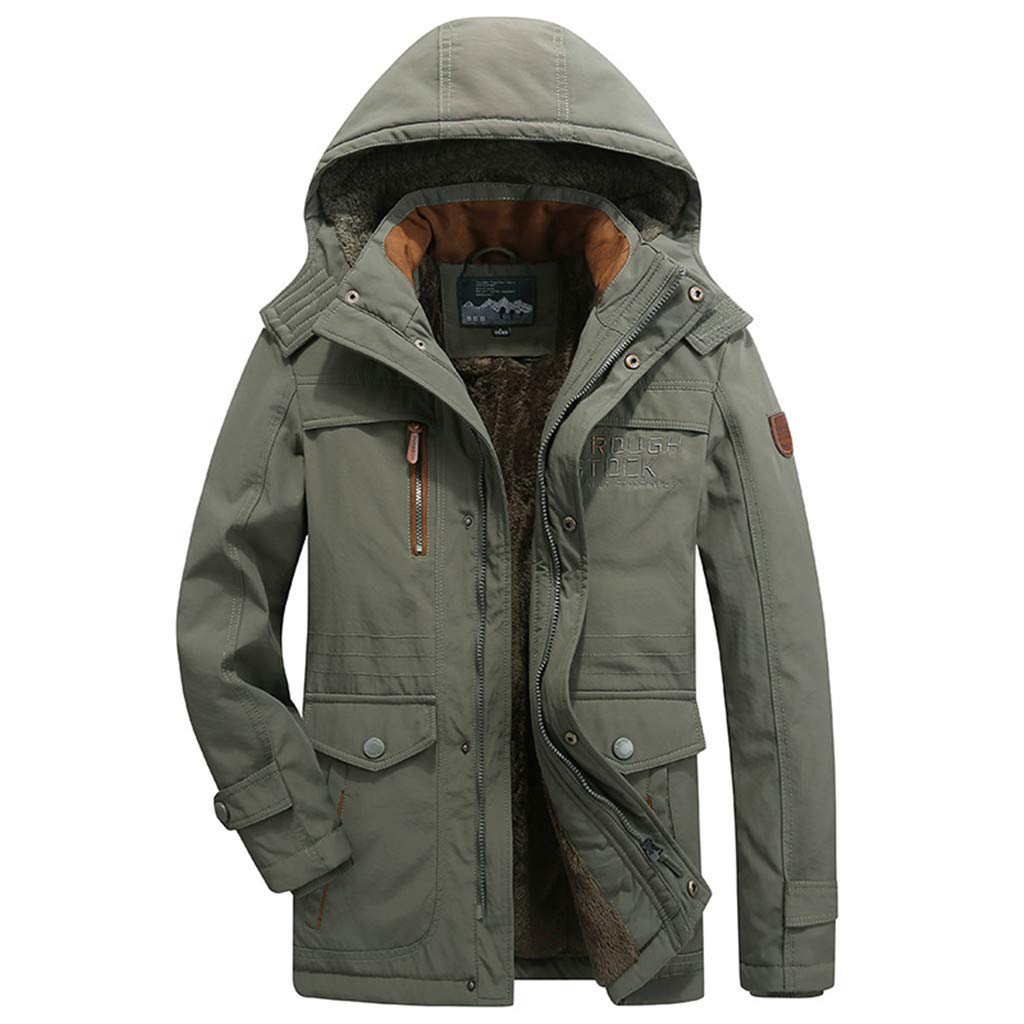 Winter Men's Long Plus Velvet Thick Hooded Jacket - Warm Pullover Coat for Cold Weather | Outdoor Activities & Casual Wear