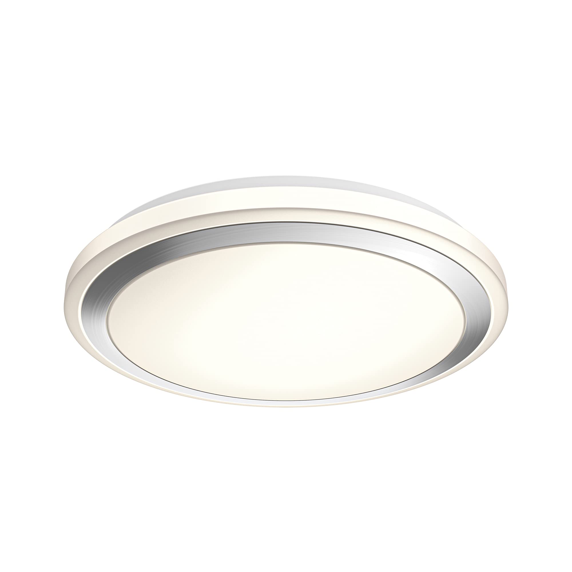 DALS Lighting 13 Inch Round CCT LED Glass Flush Mount Ceiling Light - Dimmable Modern Fixture for Bedroom, Kitchen, Hallway & Living Room Lighting