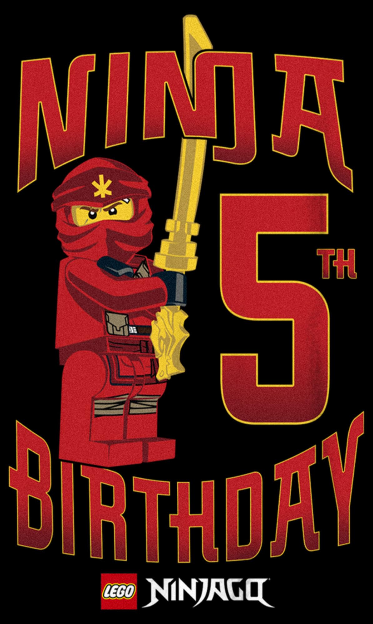 Lego Ninjago Ninja Birthday T-Shirt for Boys - Short Sleeve Graphic Tee - Perfect for Kids' Birthday Parties & Playdates