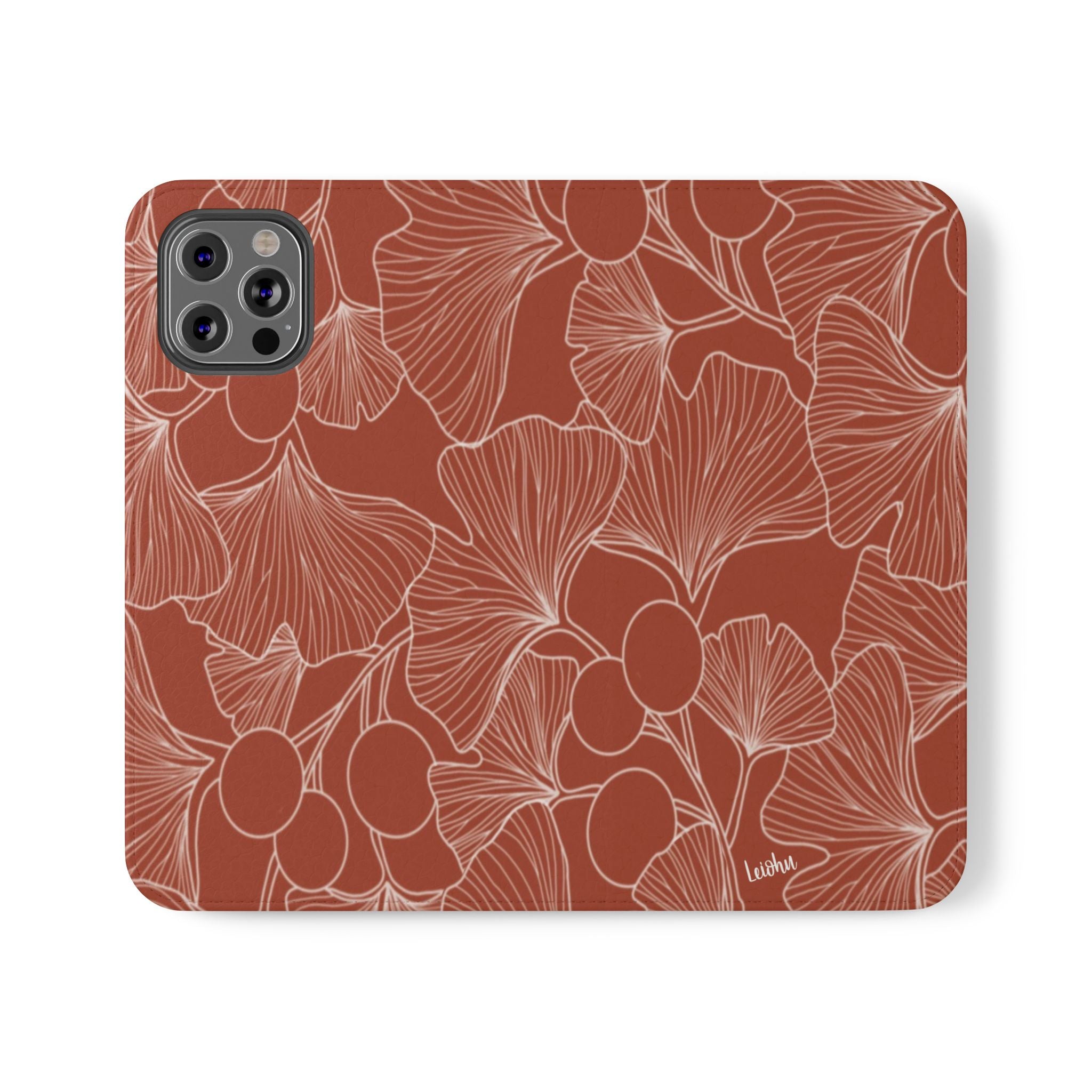 Premium Gingko Rust Folio Case for iPad - Elegant Leather Cover with Stand, Auto Sleep/Wake | Perfect for Work, Travel & Home Use