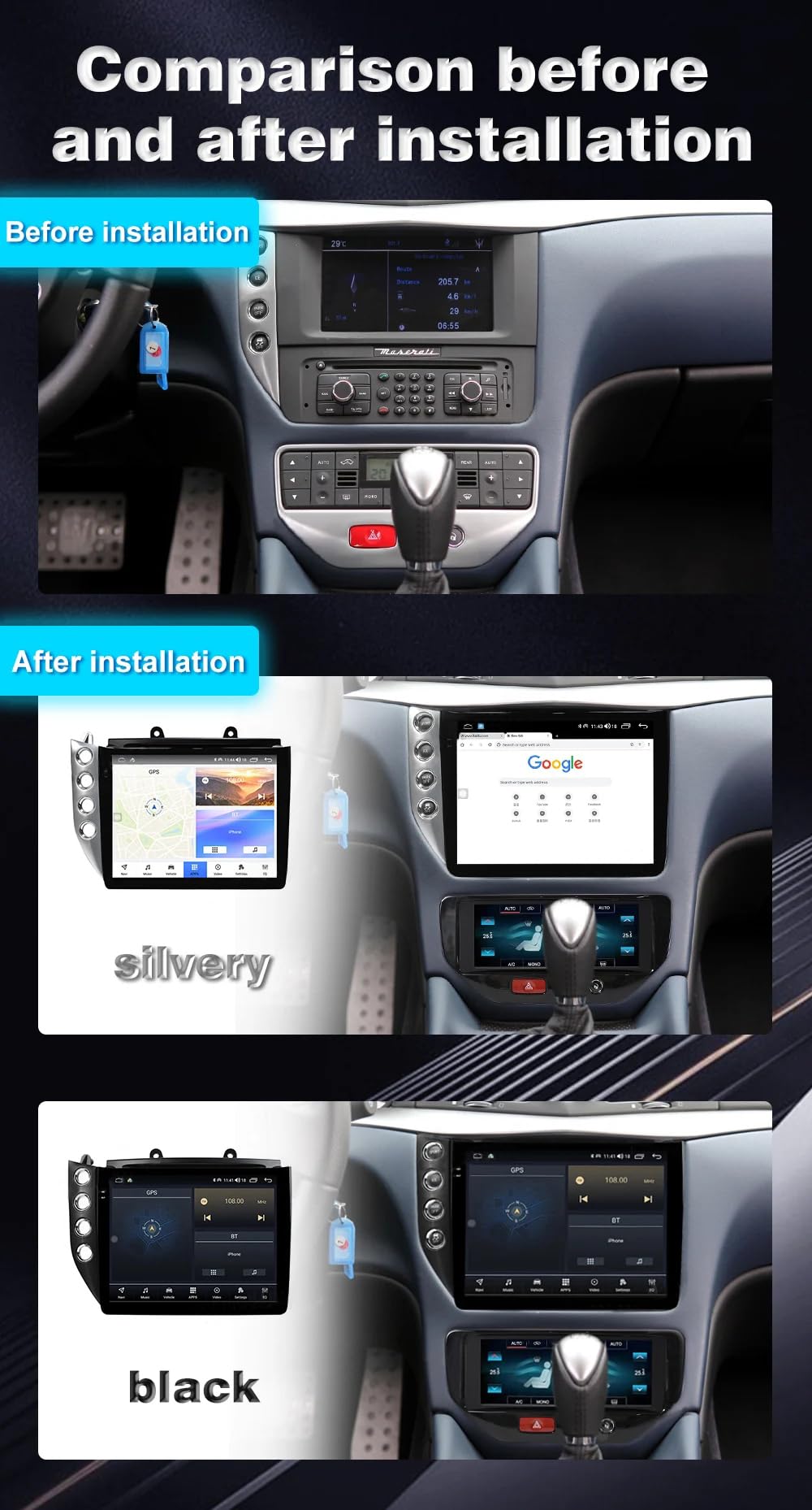 Maserati GT GranTurismo 2007-2017 LCD Touch Screen AC Climate Control Panel - Air Conditioning & Seating Control Switch - Perfect for Car Interior Upgrades & Climate System Replacement