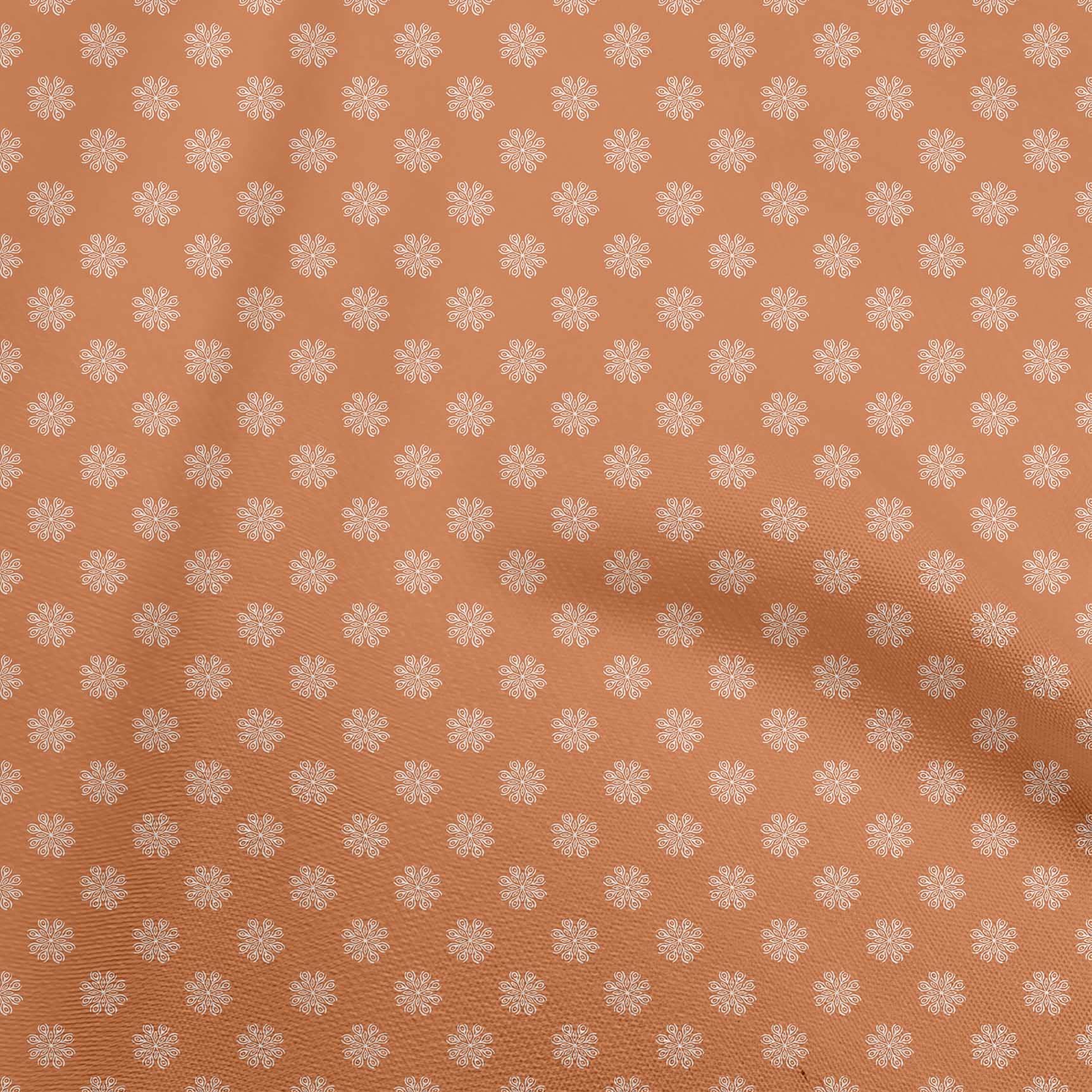 oneOone Polyester Spandex Orange Fabric - 56 Inch Wide Asian Ornamental Print DIY Clothing & Quilting Material by Yard | Perfect for Costumes, Home Decor, and Craft Projects