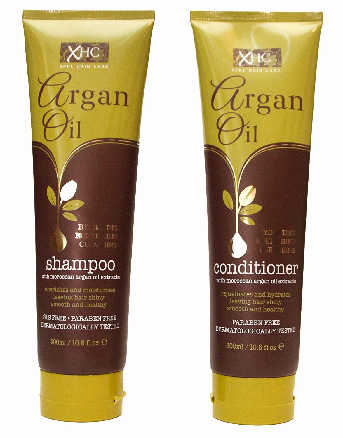 Pure Moroccan Argan Oil Shampoo & Conditioner Set - 300ml Each for Hydration & Repair | Dry Hair Care & Frizz Control for Daily Use at Home & Salon