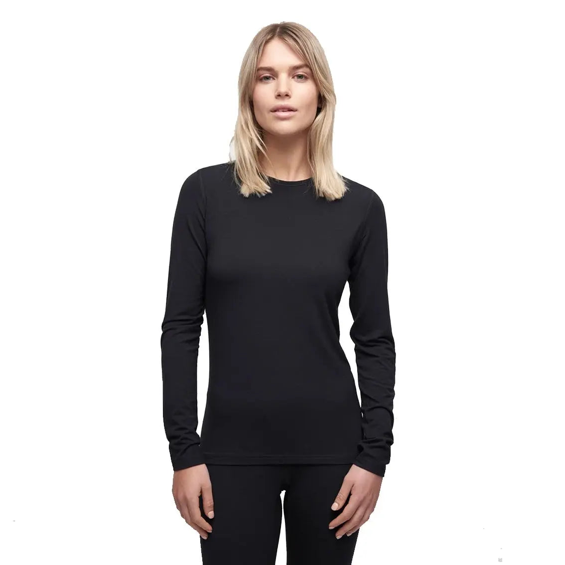 Women's Le Bent 200 Weight Thermal Top - Black | Warm Base Layer for Hiking, Skiing & Outdoor Activities