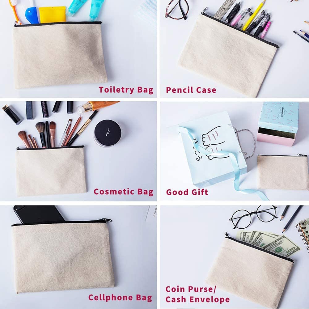 Teacher Printed Zip Canvas Pouch - Waterproof Makeup Bag for Travel & Daily Use | Cosmetic Organizer, Toiletry Bag, Bridesmaid Gift, Pencil Case, Wash Bag & Coin Purse | Perfect for School, Work, Travel & Bridal Party Essentials