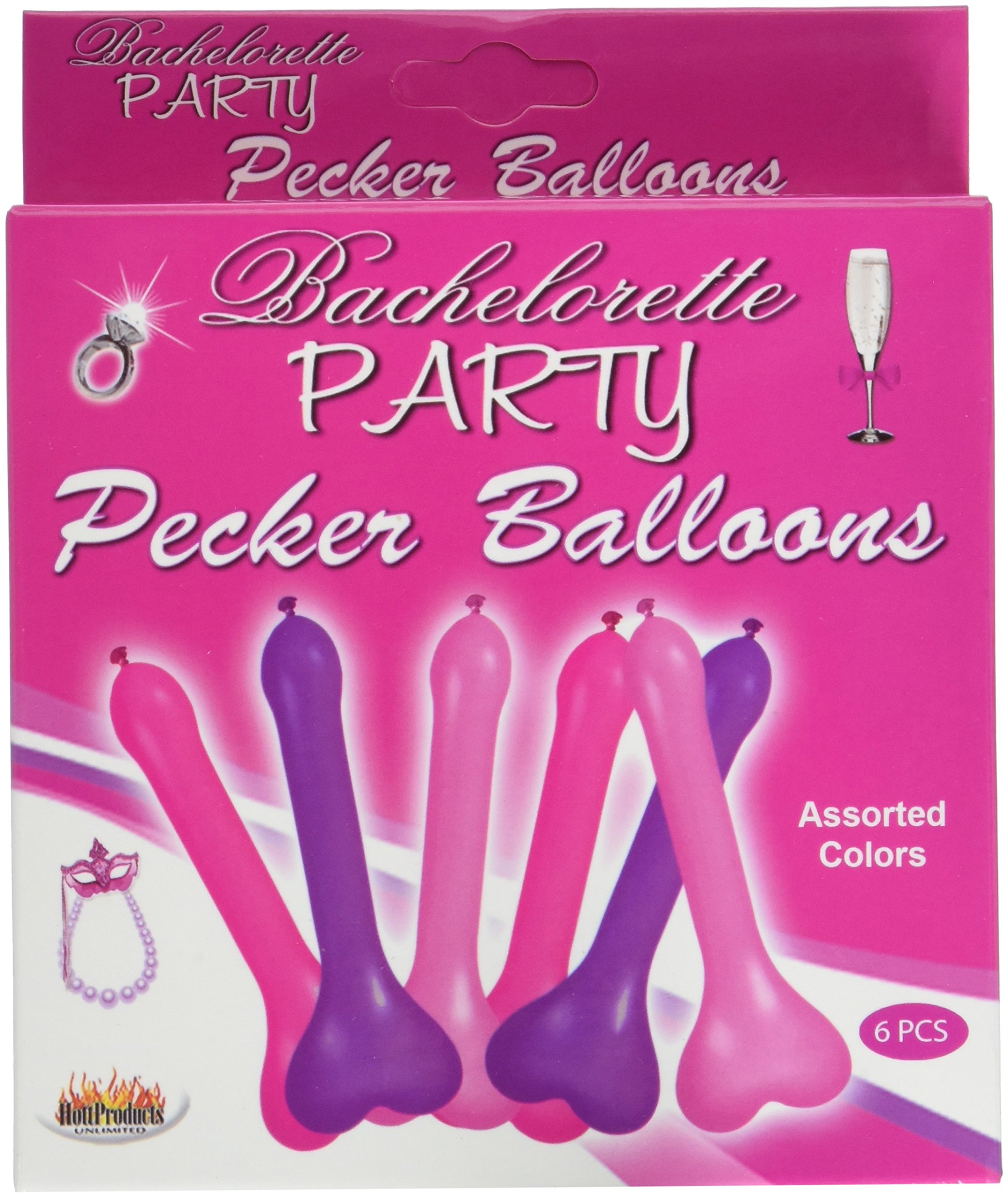 Pecker Balloons Assorted Colors (6/Box) - Fun Party Balloons for Birthdays, Weddings & Celebrations - Perfect for Decorations, Events & Photo Props