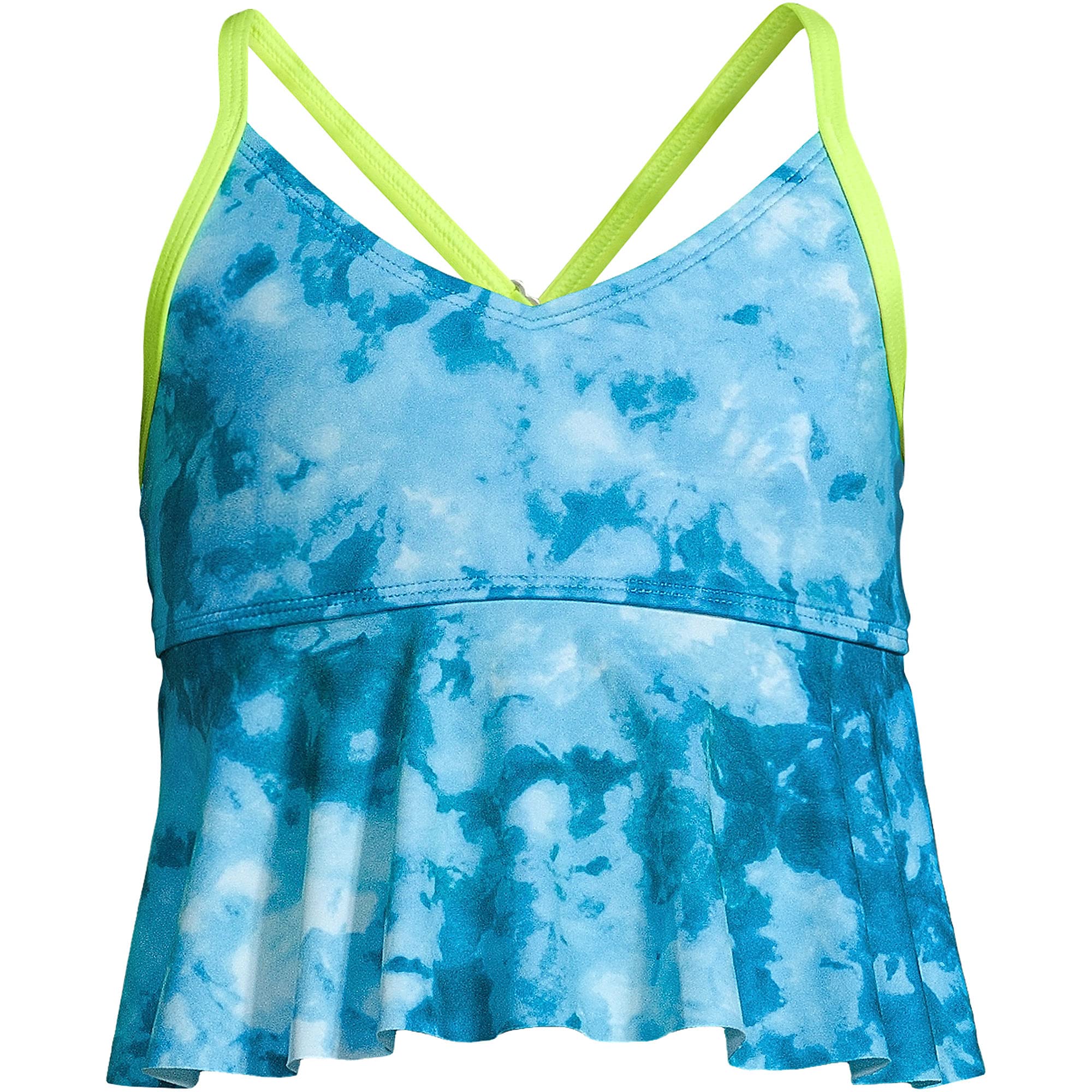 Lands' End Girls Ruffle Tankini Swimsuit Top - Cute Swimwear for Kids, Beach & Pool Party Outfit