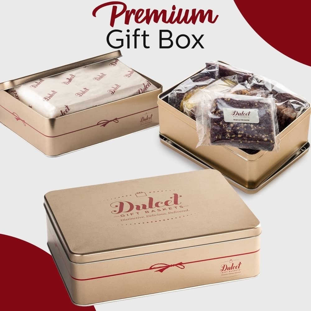 Dulcet Gourmet Gift Basket with Chocolate Brownies & Walnuts - Perfect for Holidays & Corporate Gifting