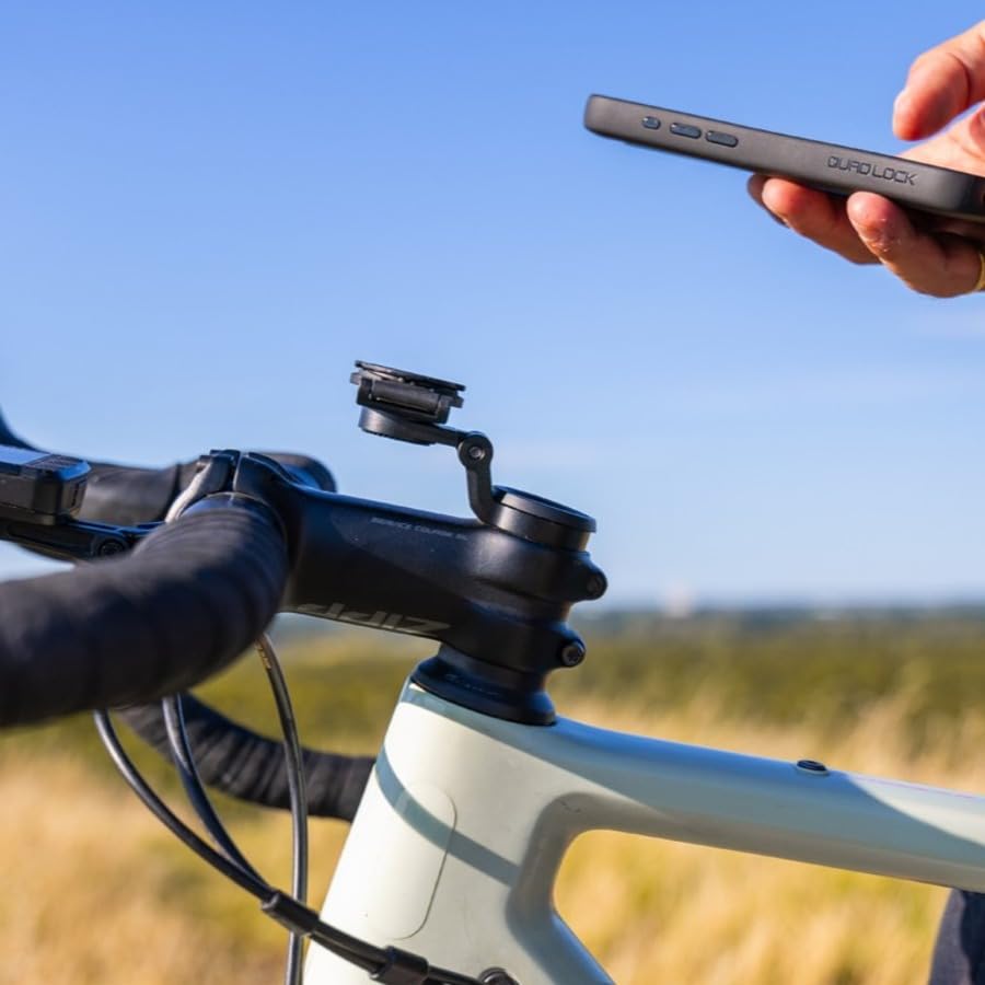 Quad Lock Adjustable Stem Cap Bike Mount Kit - Compatible with iPhone 12 Pro Max MAG Case | Secure Cycling Phone Holder for Road Bikes & Mountain Biking