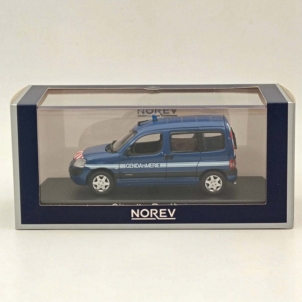 1/43 Scale Norev CITROEN BERLINGO 2007 Gendarmerie Police Diecast Model Car - Blue Collectible Vehicle for Display & Gift (French Police Car Collection)
