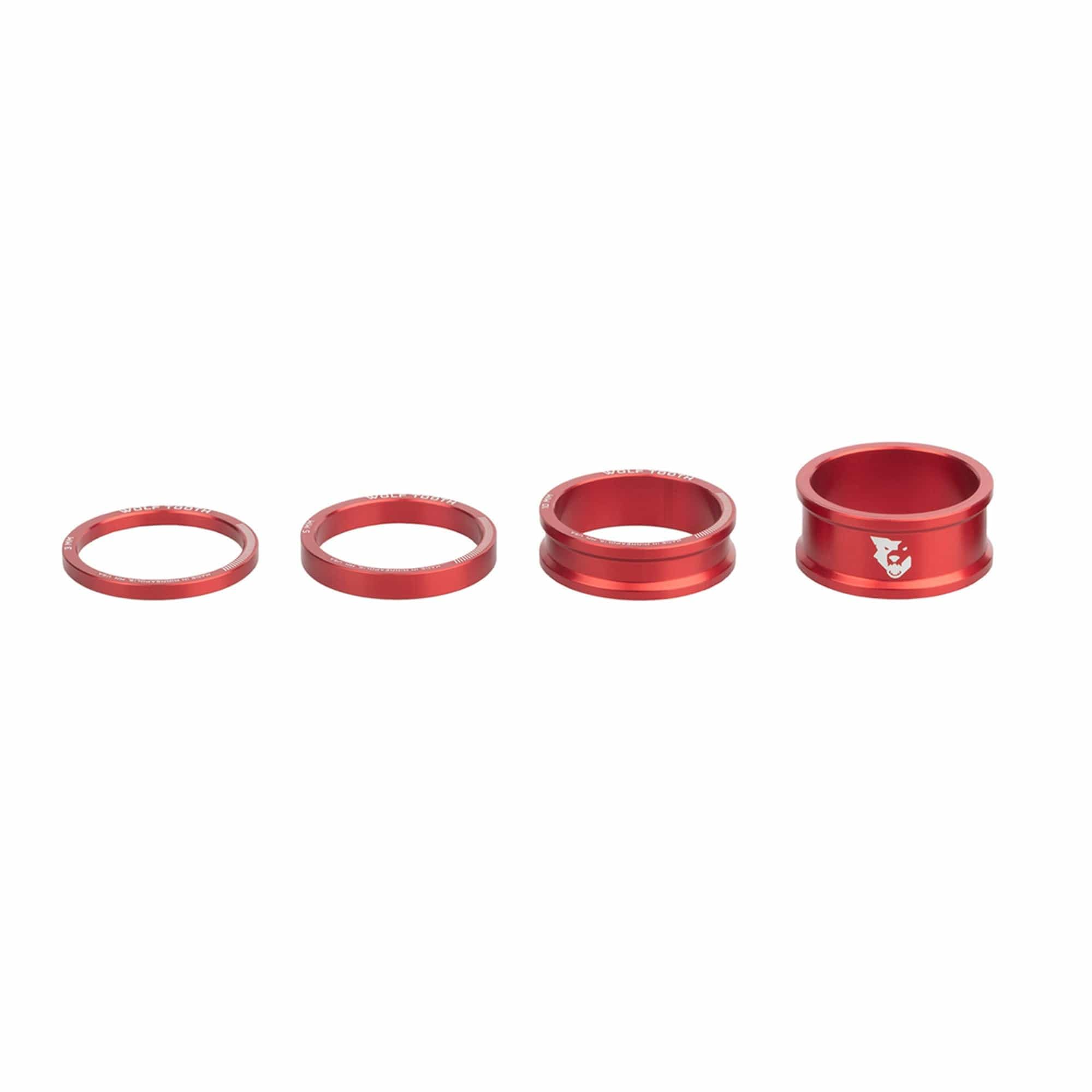 Wolf Tooth Precision Anodized Headset Spacers - Lightweight Bike Stem Spacers for MTB & Road Bikes - Perfect for Customizing Handlebar Height & Bike Fit (5mm/10mm/15mm/20mm) - Ideal for Mountain Biking, Road Cycling & Commuting