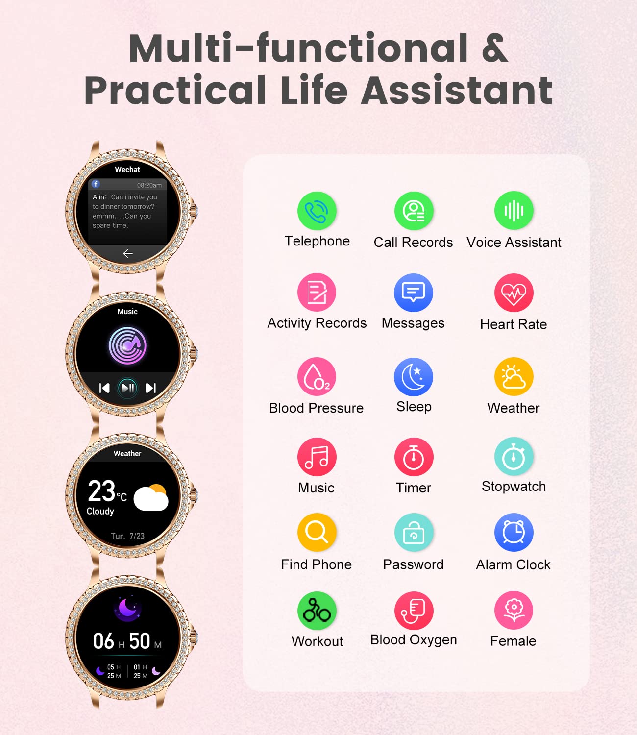 LIGE Smart Watch for Women - 1.32