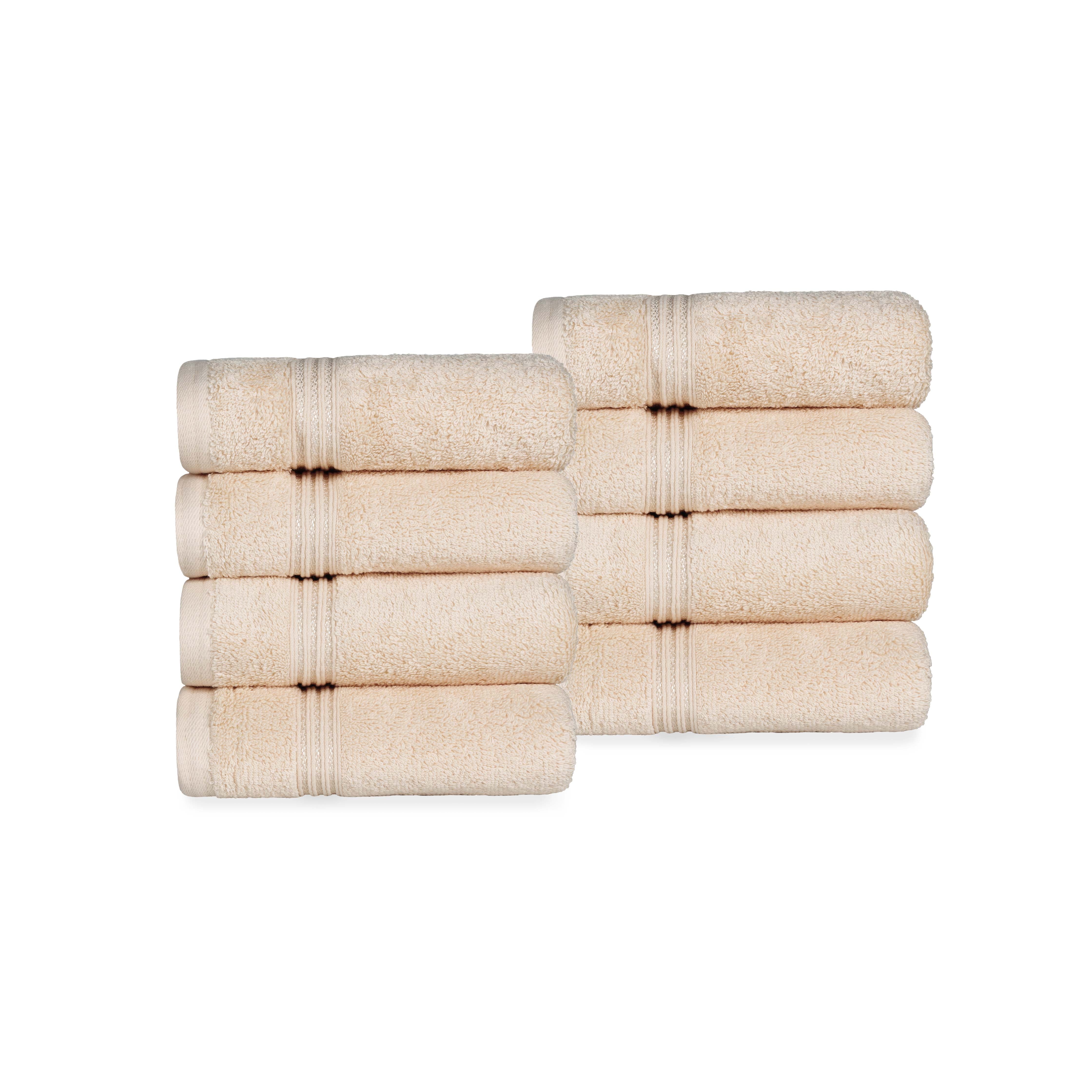 Premium Egyptian Cotton Hand Towels - Ultra Soft & Highly Absorbent Bath Towel Set of 8 for Bathroom, Spa & Guest Use