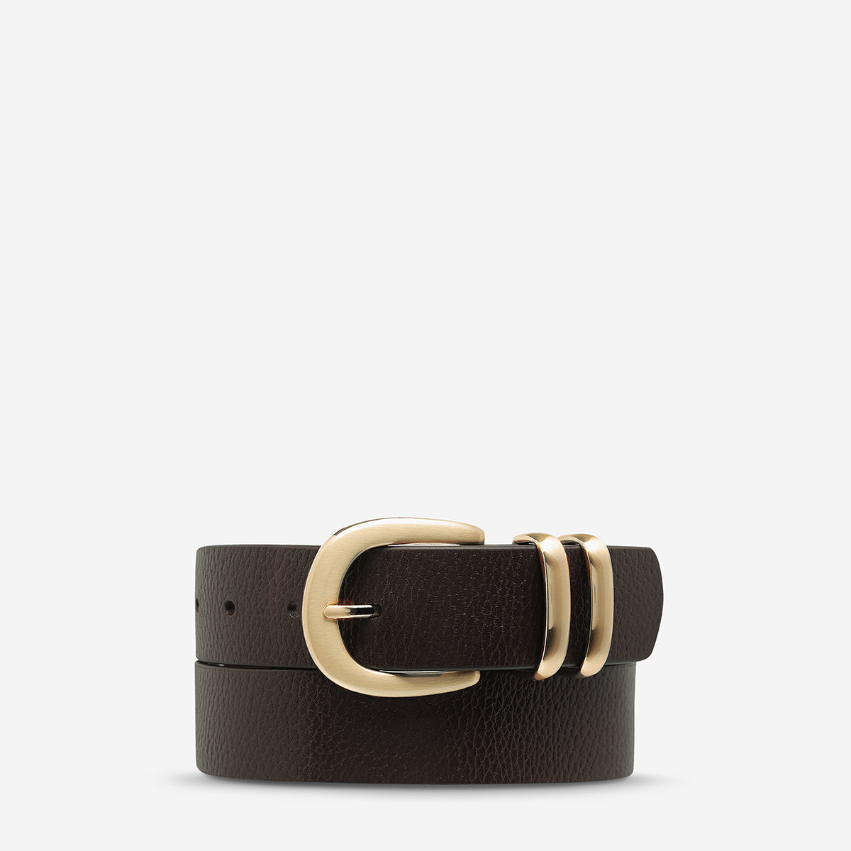 Let It Be Belt - Stylish Chocolate Brown & Gold Adjustable Waist Belt for Women | Perfect for Casual Outfits, Dresses & Jeans
