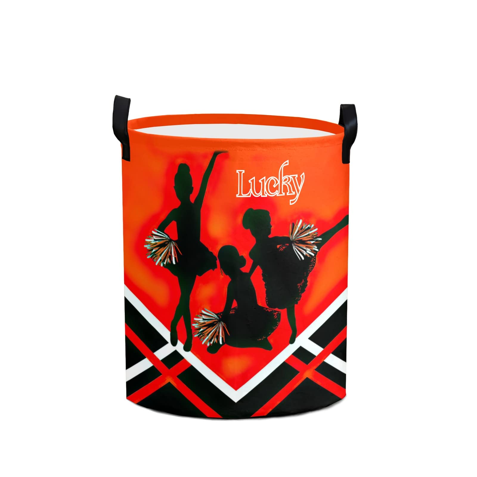 Personalized Tall Collapsible Laundry Basket for Cheerleaders - Large Storage for Clothes & Toys