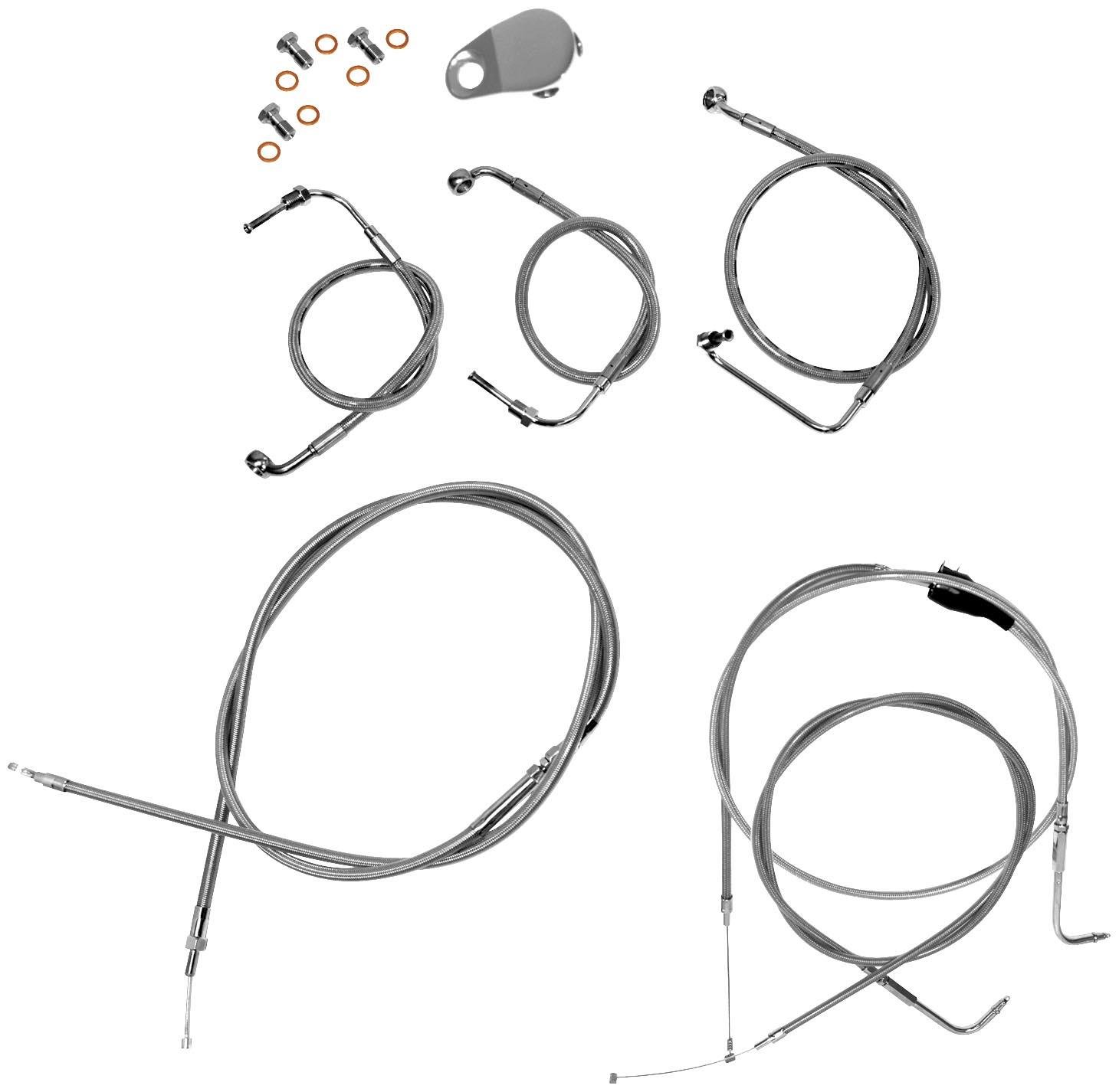 LA Choppers LA-8011KT-13 Motorcycle Handlebar Cable Kit - Brake Line & Component Cable Set for Harley Davidson, Cruiser Bikes - Perfect for Custom Builds, Upgrades & Maintenance