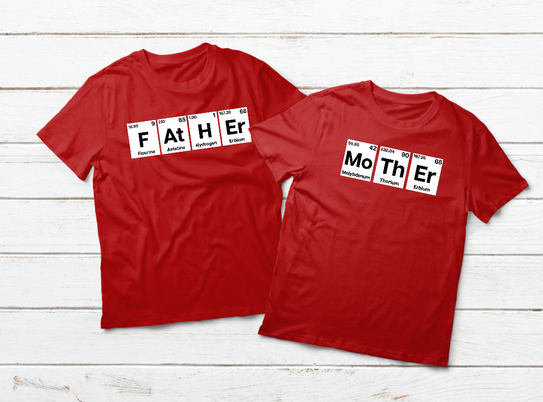 Periodic Table Couple T-Shirts - Science Themed Matching Shirts for Him & Her - Perfect Gift for Chemistry Lovers, Valentine's Day or Anniversary