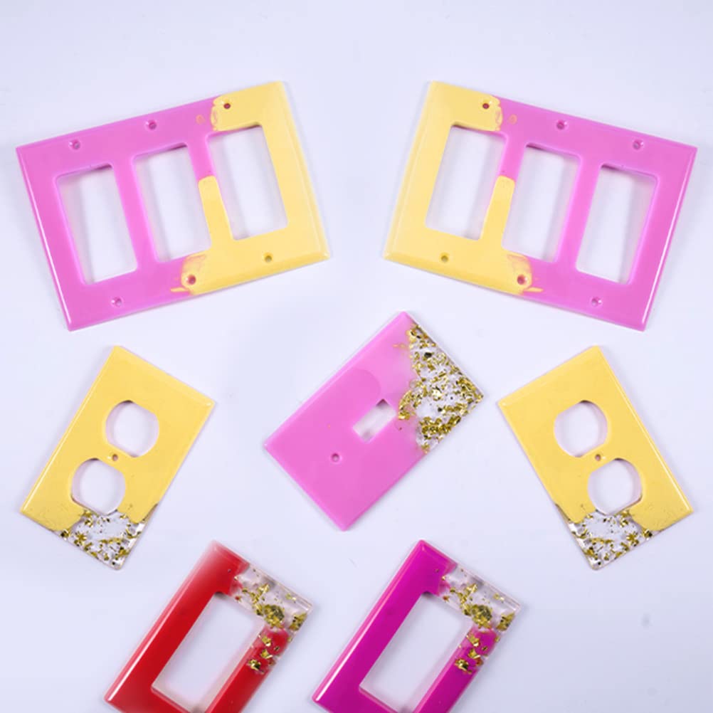 7Pcs Light Switch Cover Resin Molds for DIY Crafts - Switch Socket Panel Silicone Molds for Epoxy Resin, Plaster & Outlet Covers - Perfect for Home Decor & Handmade Gift Making