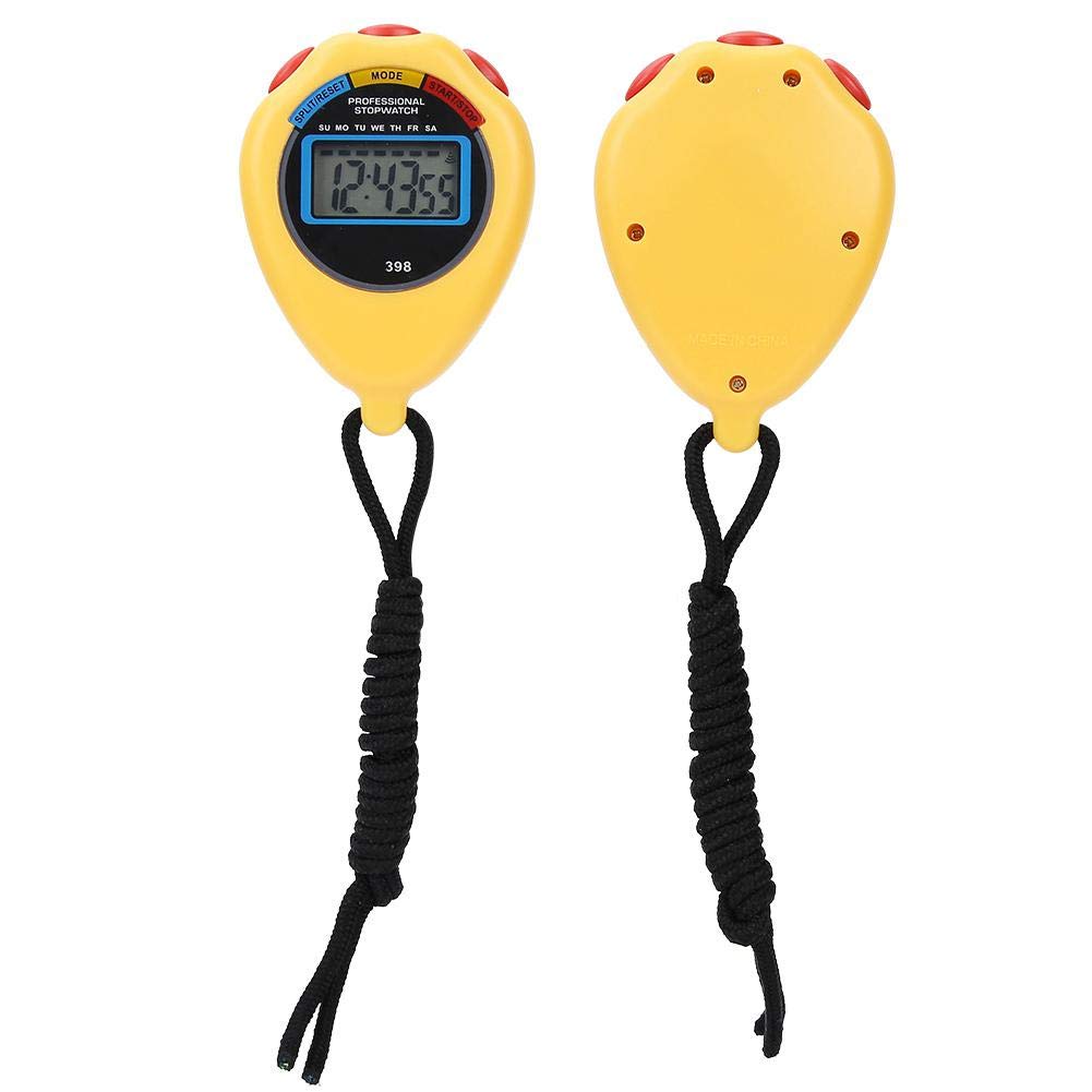 Professional Sports Timer - Electronic Multifunction Stopwatch for Running, Swimming & Training | Waterproof Digital Stopwatch with Countdown & Lap Memory | Ideal for Coaches, Athletes & Fitness Enthusiasts (Yellow)