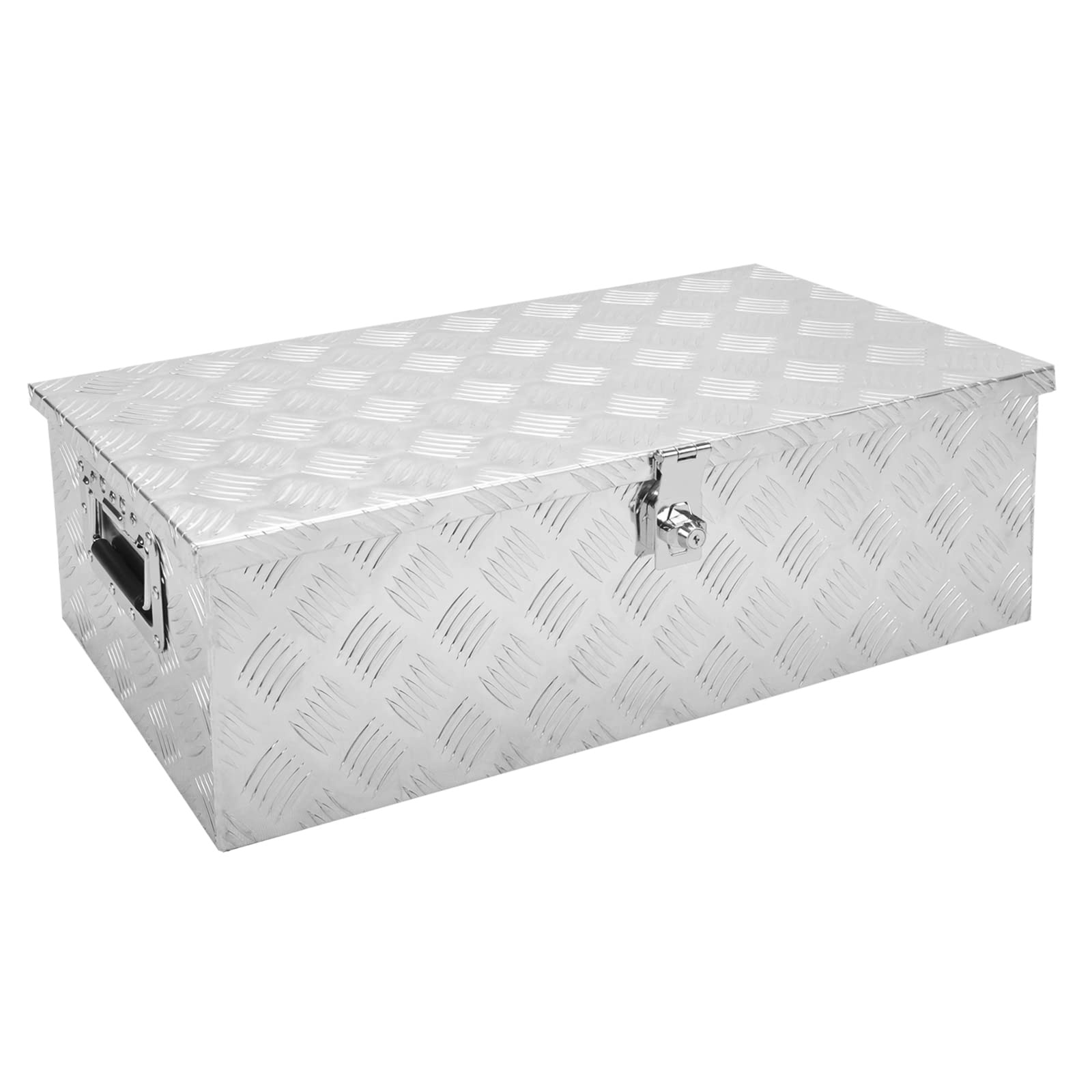 BATONECO 30 Inch Aluminum Truck Tool Box with Lock & 2 Keys - Underbed Storage Organizer for Pickup, RV, Trailer - Durable Silver Toolbox (30