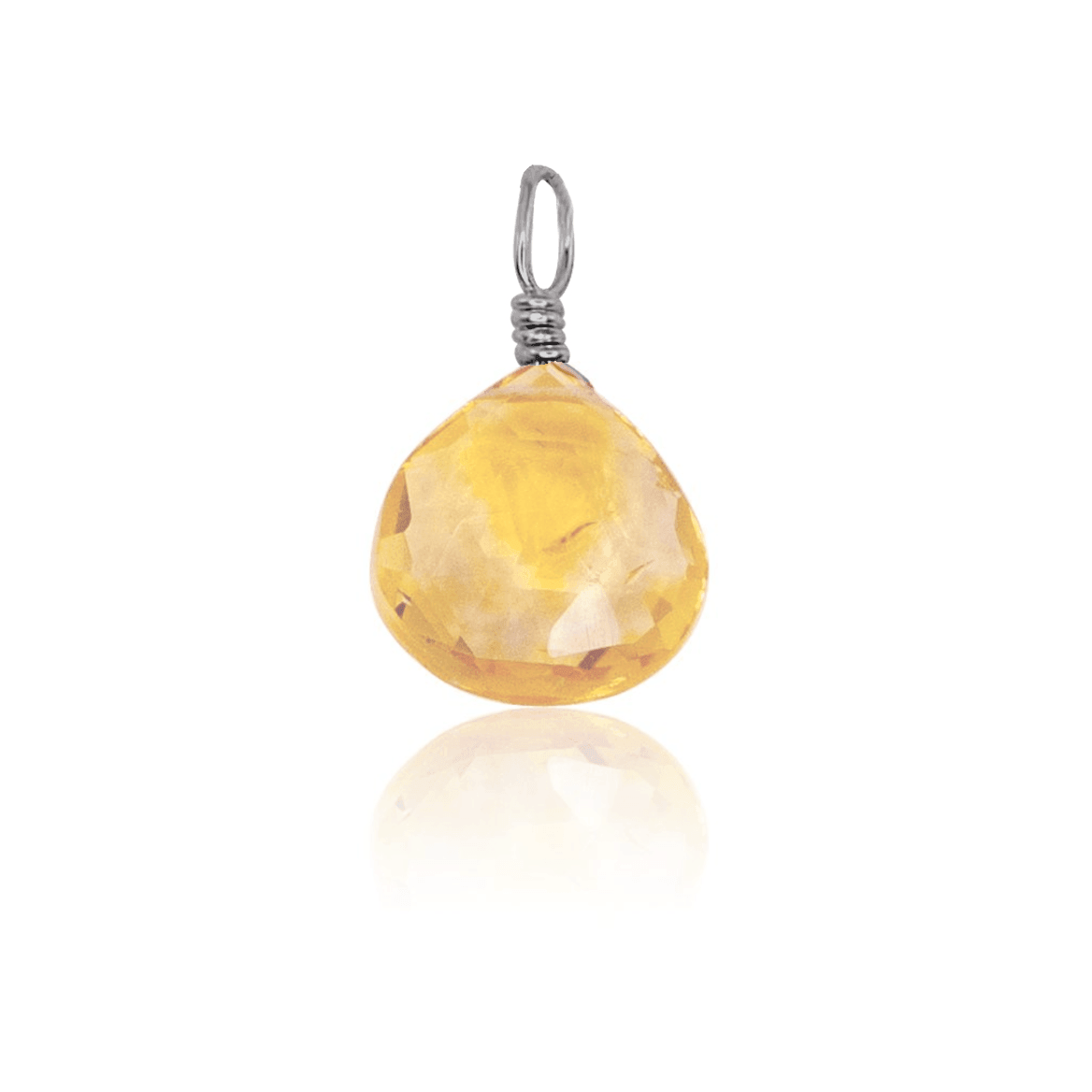 Tiny Citrine Teardrop Gemstone Pendant Necklace - Natural Yellow Quartz Jewelry for Women - Perfect for Everyday Wear, Gift Giving & Special Occasions