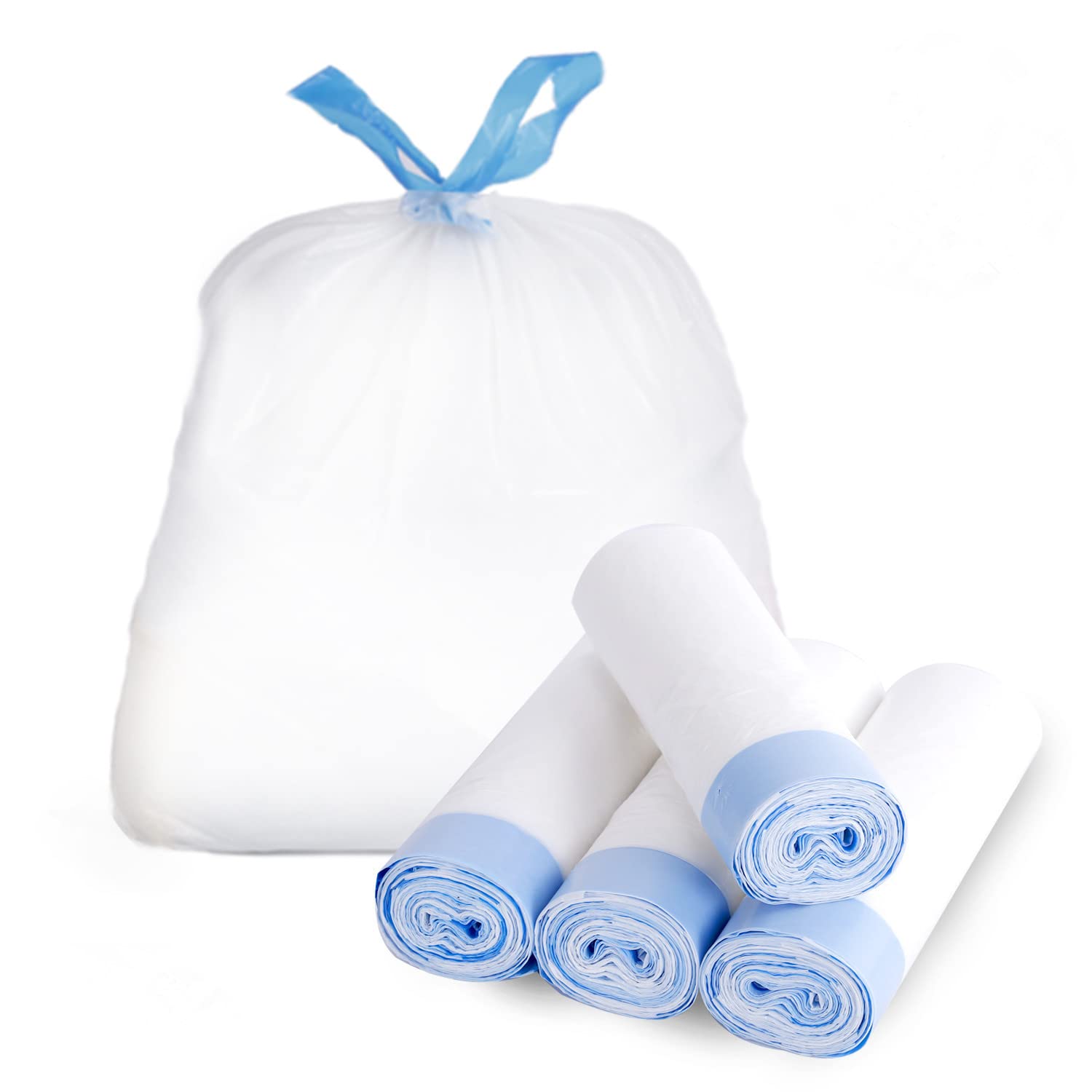 VASULER 4 Gallon Trash Bags - 40 Count Ultra Strong Drawstring Garbage Bags for Kitchen, Bathroom, Bedroom, Office & Home Use | Super Thickened Leakproof Waste Bags for Tall Trash Cans | Ideal for Daily Household Cleaning & Commercial Spaces