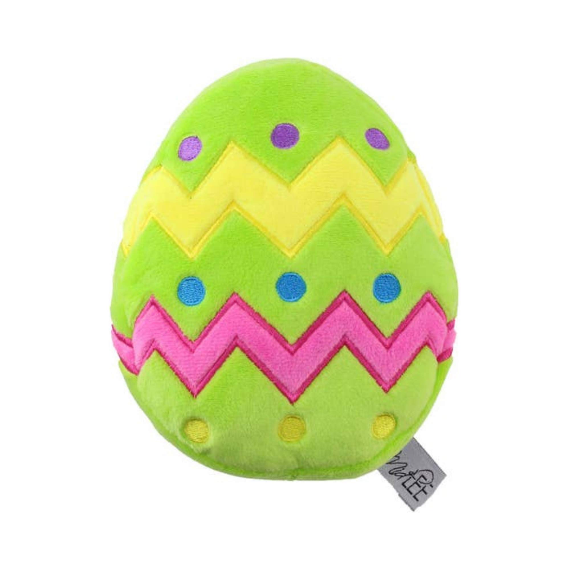 Midlee Plush Easter Egg Dog Toy with Squeaker - Large Green Chew Toy for Small & Medium Dogs - Perfect for Easter Gifts, Training Rewards & Playtime Fun