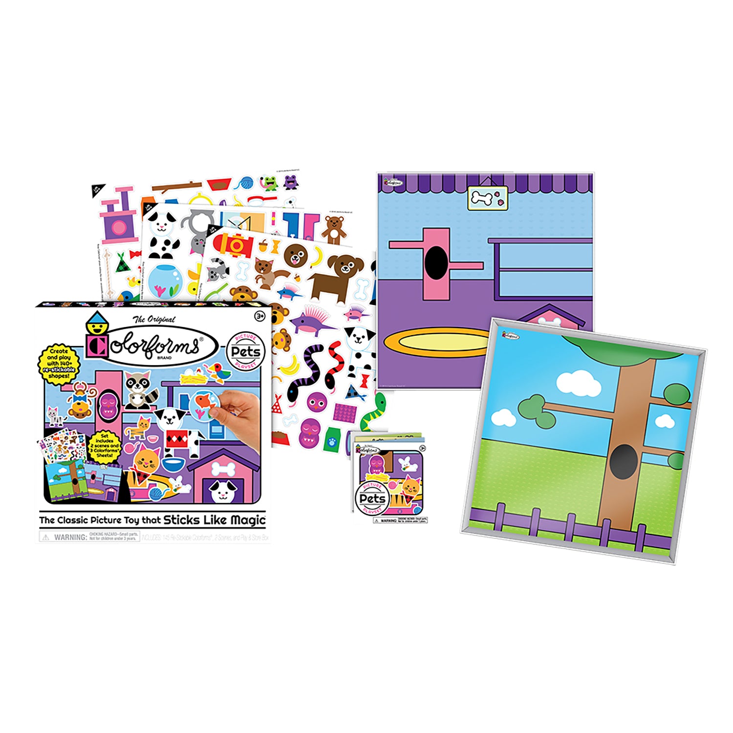 Colorforms Pets Picture Playset - Interactive Sticker Board for Kids | Creative Play & Learning Activity | Perfect for Home, Classroom & Travel