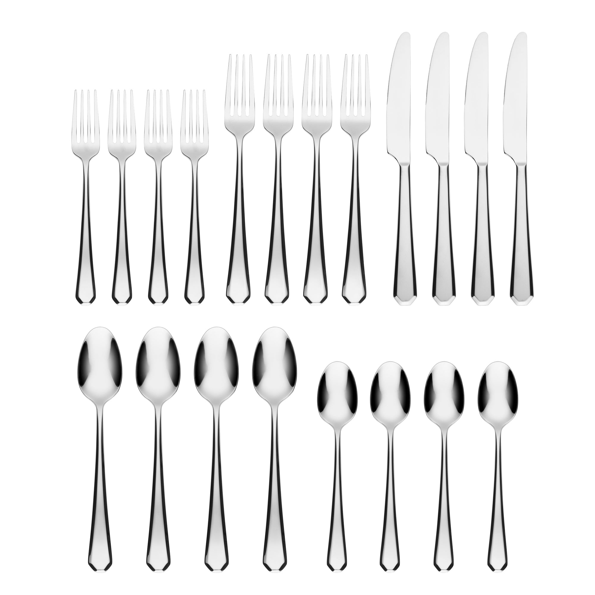 20-Piece Flatware Set - Stainless Steel Silverware with Mirror Finish - Elegant Dining Utensils for Everyday Use, Dinner Parties & Special Occasions