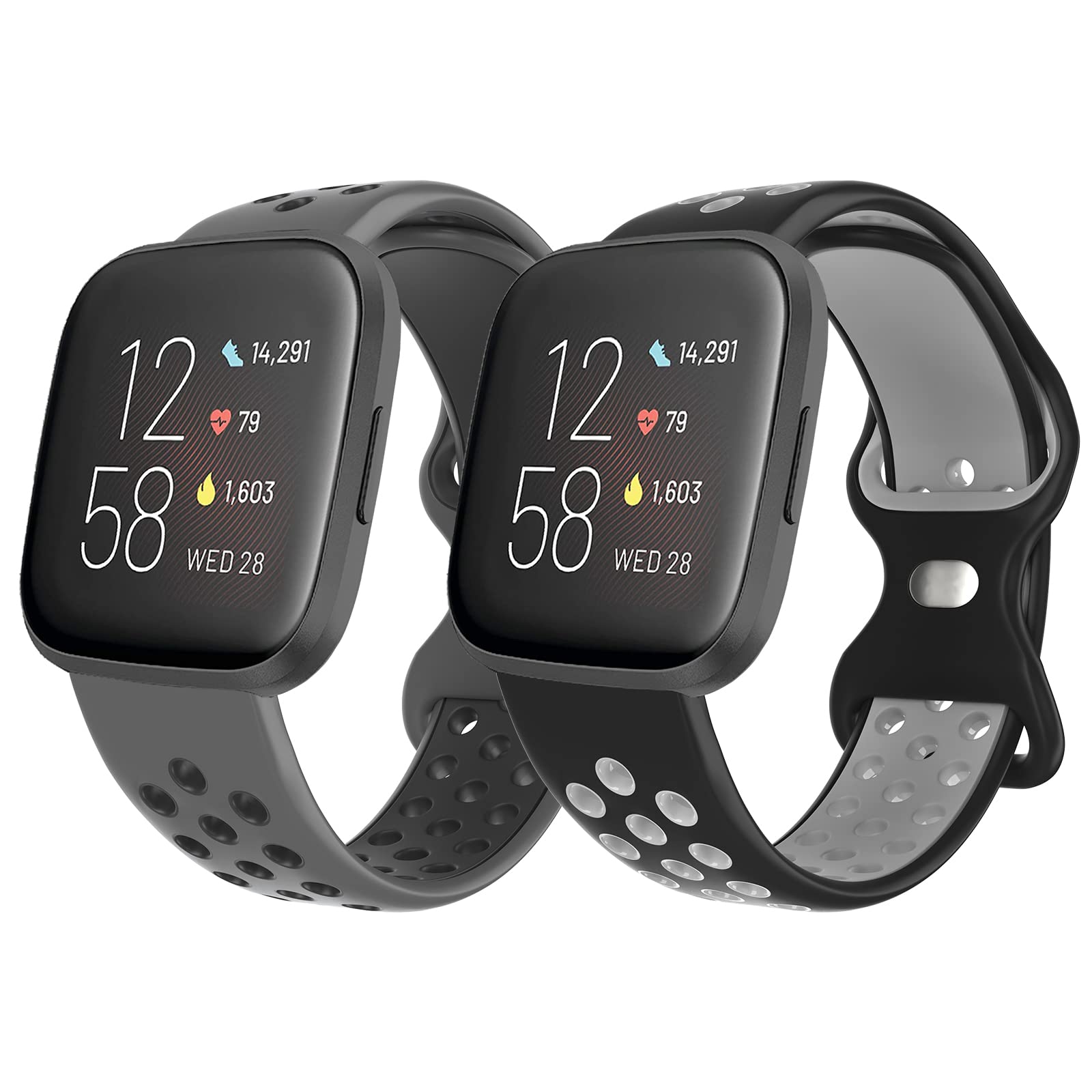 **ESeekGo 2-Pack Soft Sport Breathable Replacement Bands for Fitbit Versa 2/Versa/Versa Lite – Comfortable & Durable Wristbands for Men & Women – Ideal for Workouts, Running & Daily Wear**