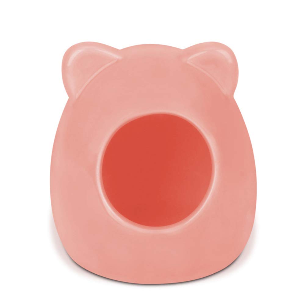 Balacoo Ceramic Hamster Hideout - 2 Pack Adorable Ear-Shaped Sleeping Nest for Hamsters, Gerbils & Small Pets | Breathable Summer Cooling House | Random Colors | Perfect for Cage Decor & Pet Comfort