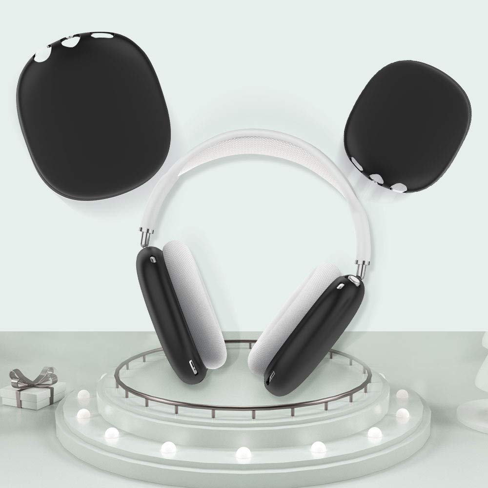BabyValley Silicone AirPods Max Earpad Case Cover - Protective Shell for Apple AirPods Max Headphones (Black) - Perfect for Travel, Gym & Daily Use for Men & Women