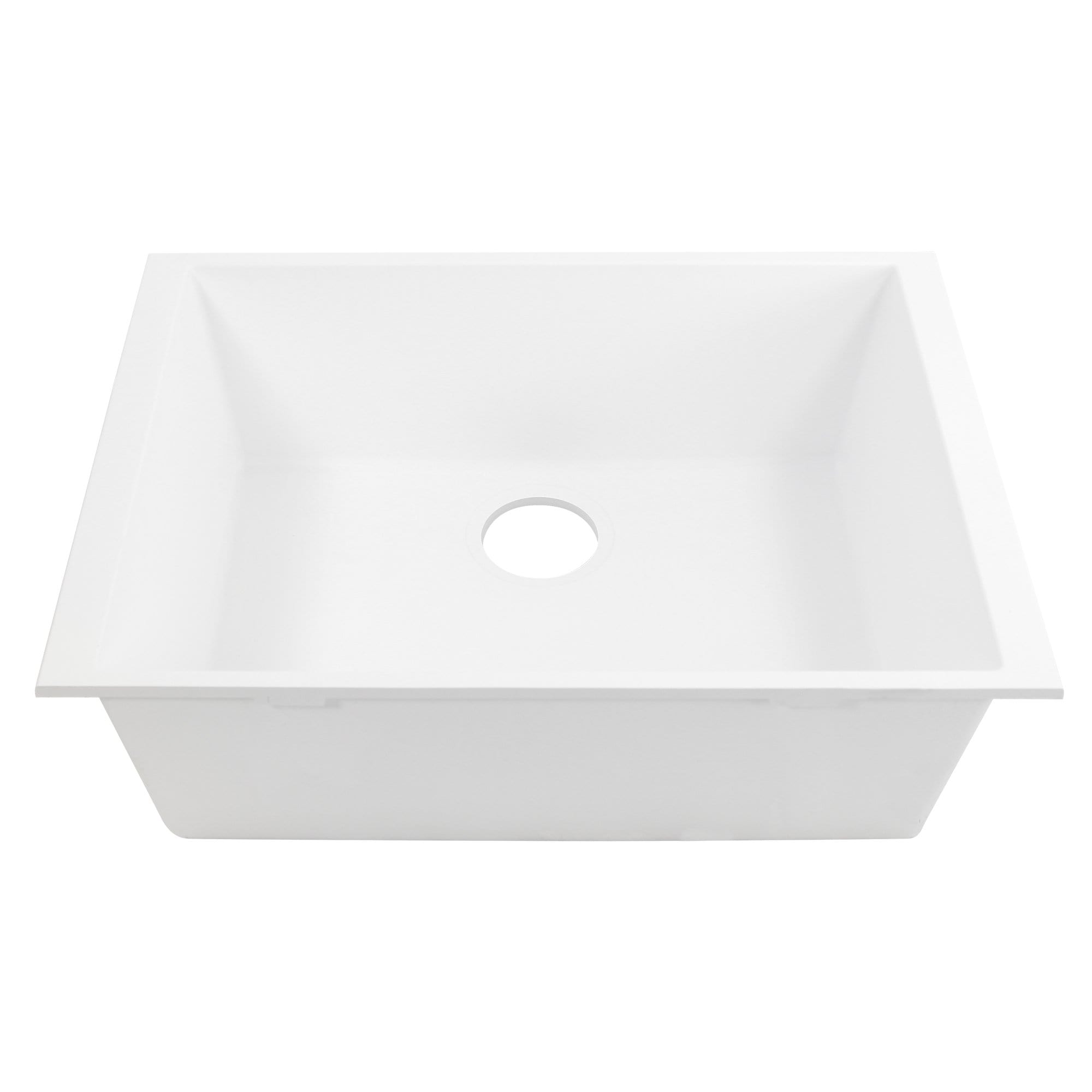 Nantucket Small Single Bowl Undermount Granite Composite White Sink PR2418 W - Perfect for Kitchen Remodeling, Bathroom Vanity & Modern Farmhouse Decor