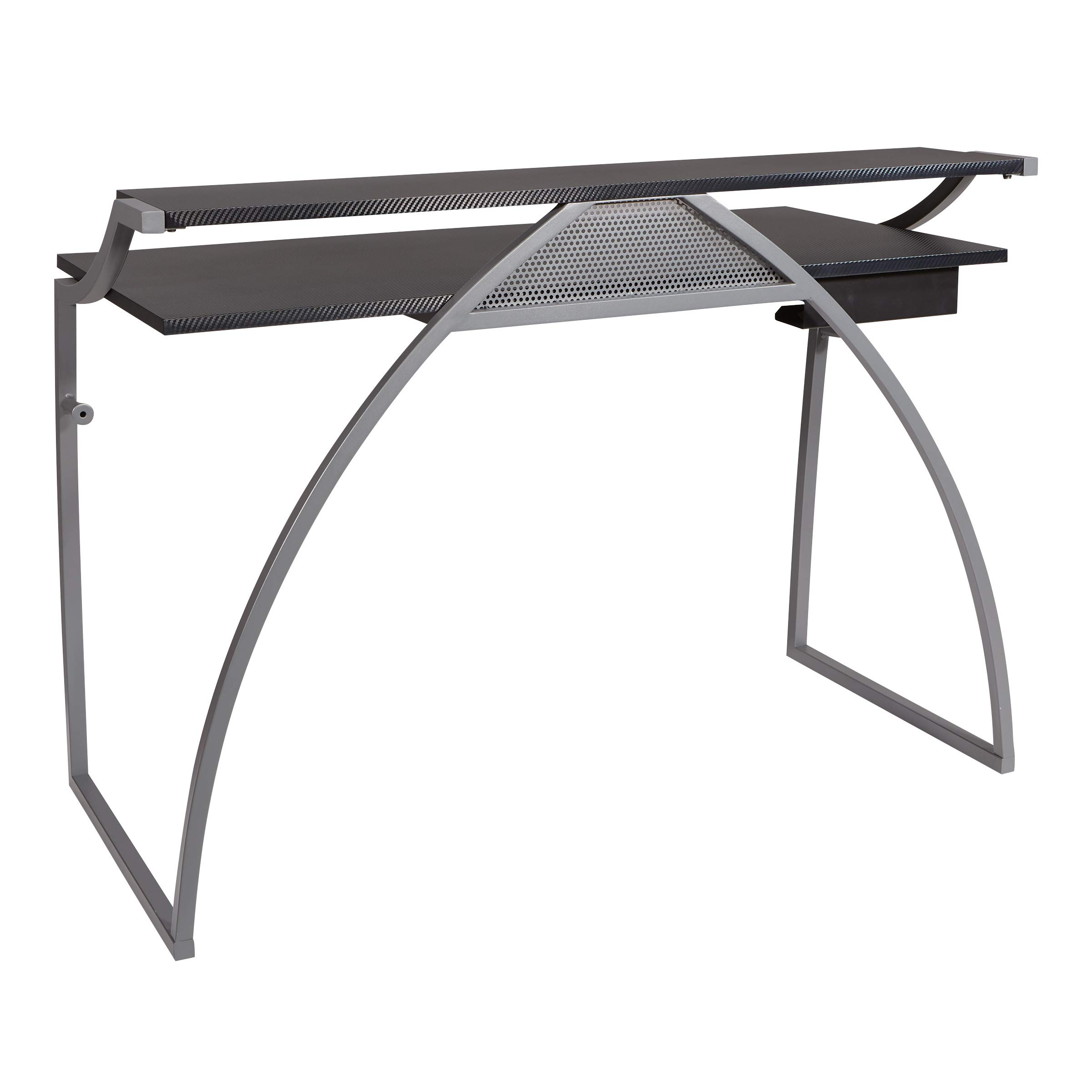 OSP Alpha Battlestation Gaming Desk - Ergonomic Computer Desk for PC & Console Gamers - Black Home Office Furniture for Streaming & Esports Setup