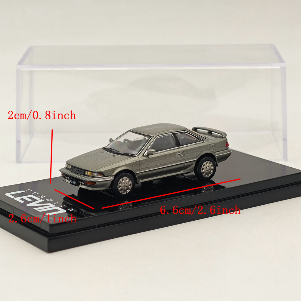 1/64 Scale Hobby Japan Toyota Corolla Levin GT Apex AE92 Grayish Diecast Model Car - Collectible Miniature Vehicle for Display, Racing Enthusiasts & Japanese Car Fans
