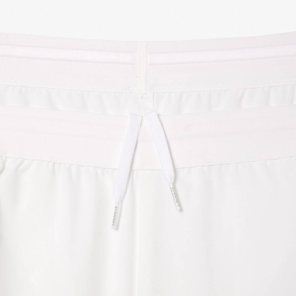 Lacoste Men's Ultra Dry Quick-Dry Shorts - White | Breathable & Lightweight for Running, Gym & Outdoor Activities