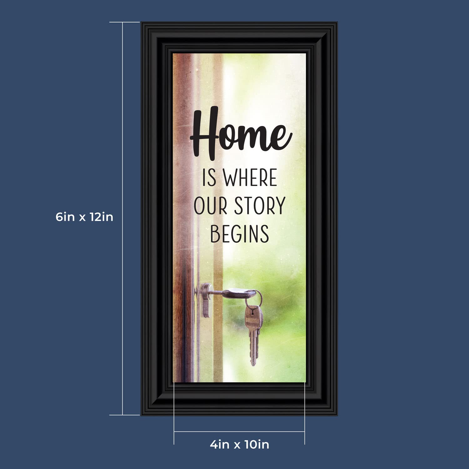 Family Wall Decor Signs 10x10 - Home Story Begins - Living Room Decor