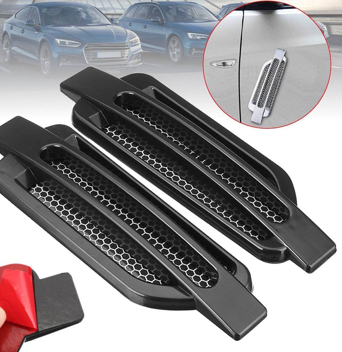 Universal Car Side Vent Air Flow Cover - Hood Scoop & Fender Intake Sticker for Enhanced Aerodynamics - Perfect for Sports Cars & Custom Auto Styling