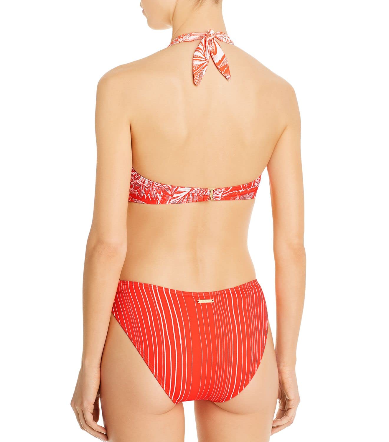Vince Camuto Riviera Dei Fiori Ring Mixed Print Monokini Swimsuit with Removable Soft Cups & Adjustable Ties | Sexy One Piece Bathing Suit for Women | Perfect for Beach Vacations, Pool Parties & Summer Getaways