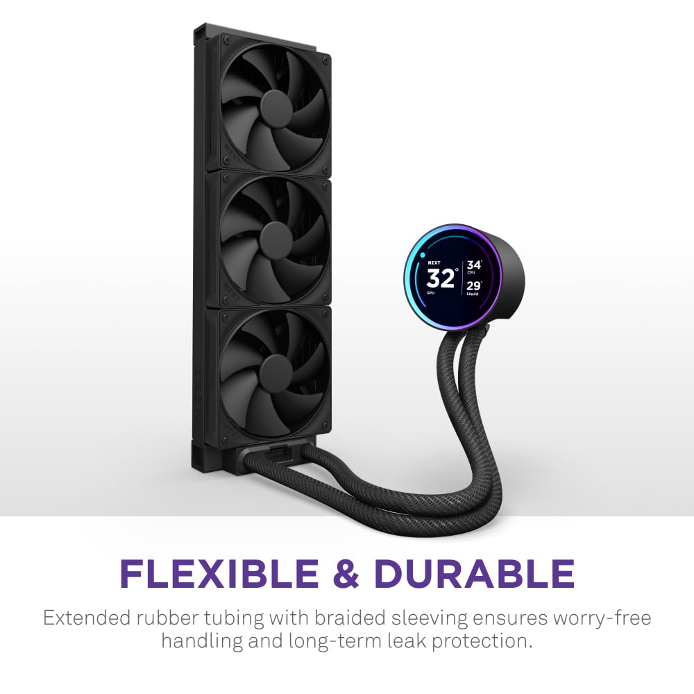 NZXT Kraken Elite 360 (2024) AIO Liquid CPU Cooler - 360mm Radiator with 3 F120P Fans - Customizable 2.72