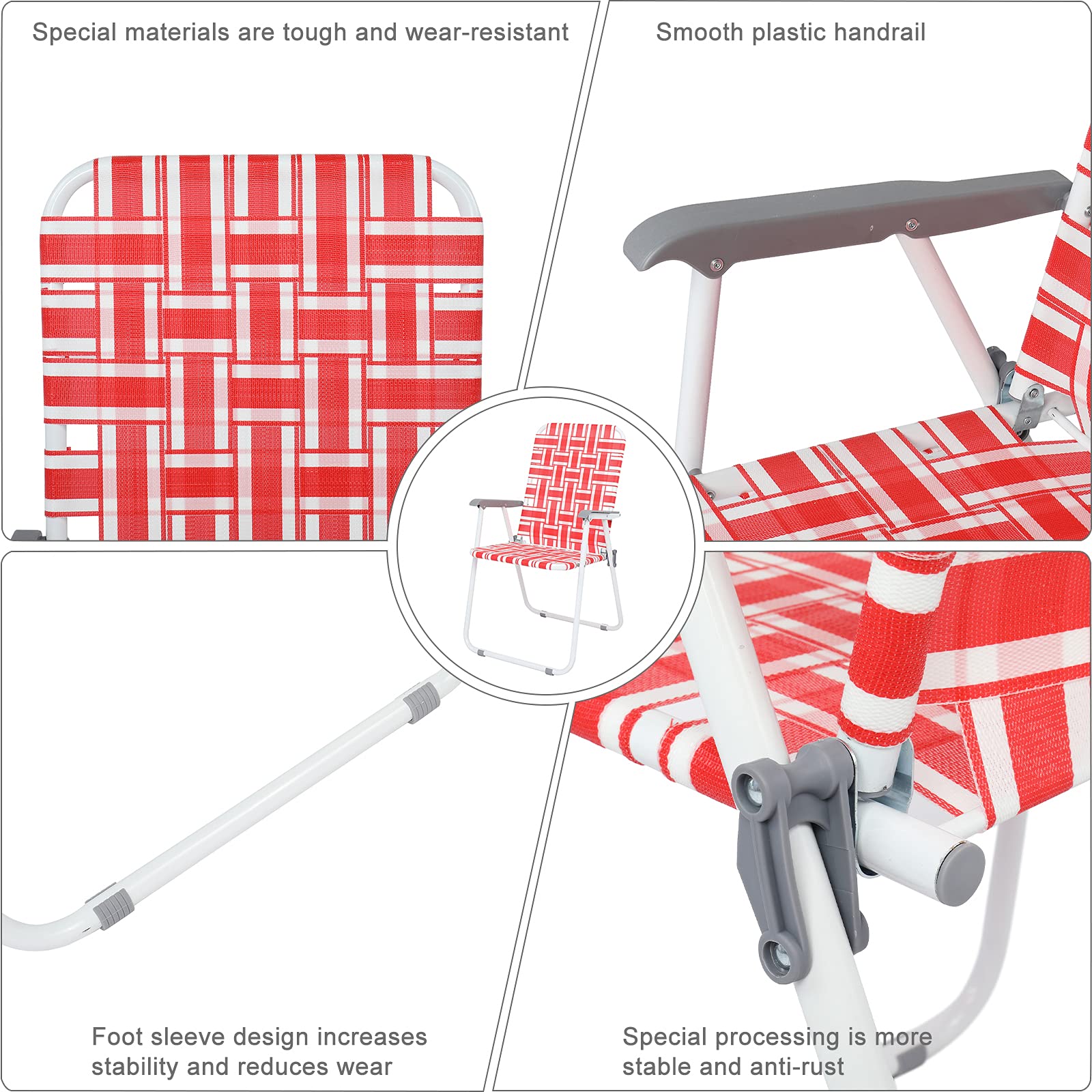 2 Pack Portable Folding Web Chairs - Lightweight Outdoor Beach Chairs for Patio, Garden, Yard & Travel | Perfect for Camping, Picnics, Beach Trips & Backyard Relaxation