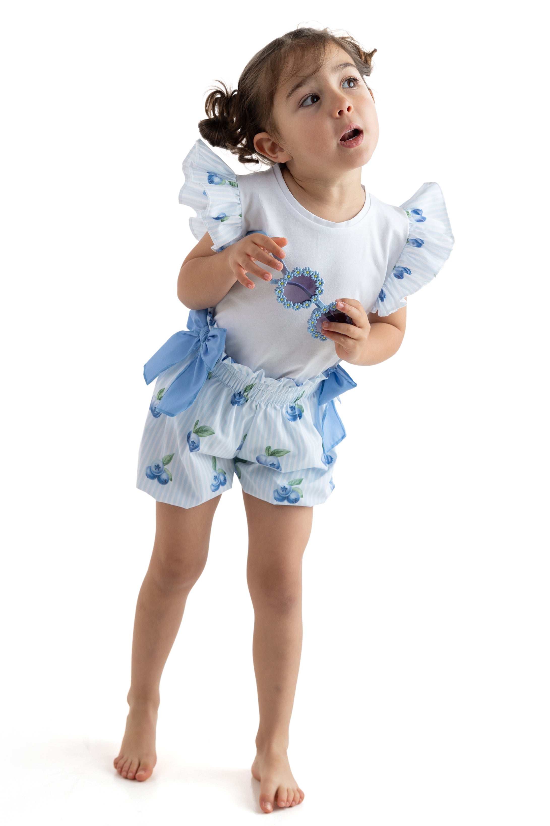 Blueberries Cotton T-Shirt & Shorts Set - Soft and Comfortable Casual Outfit for Men and Women - Perfect for Summer, Travel, and Relaxation