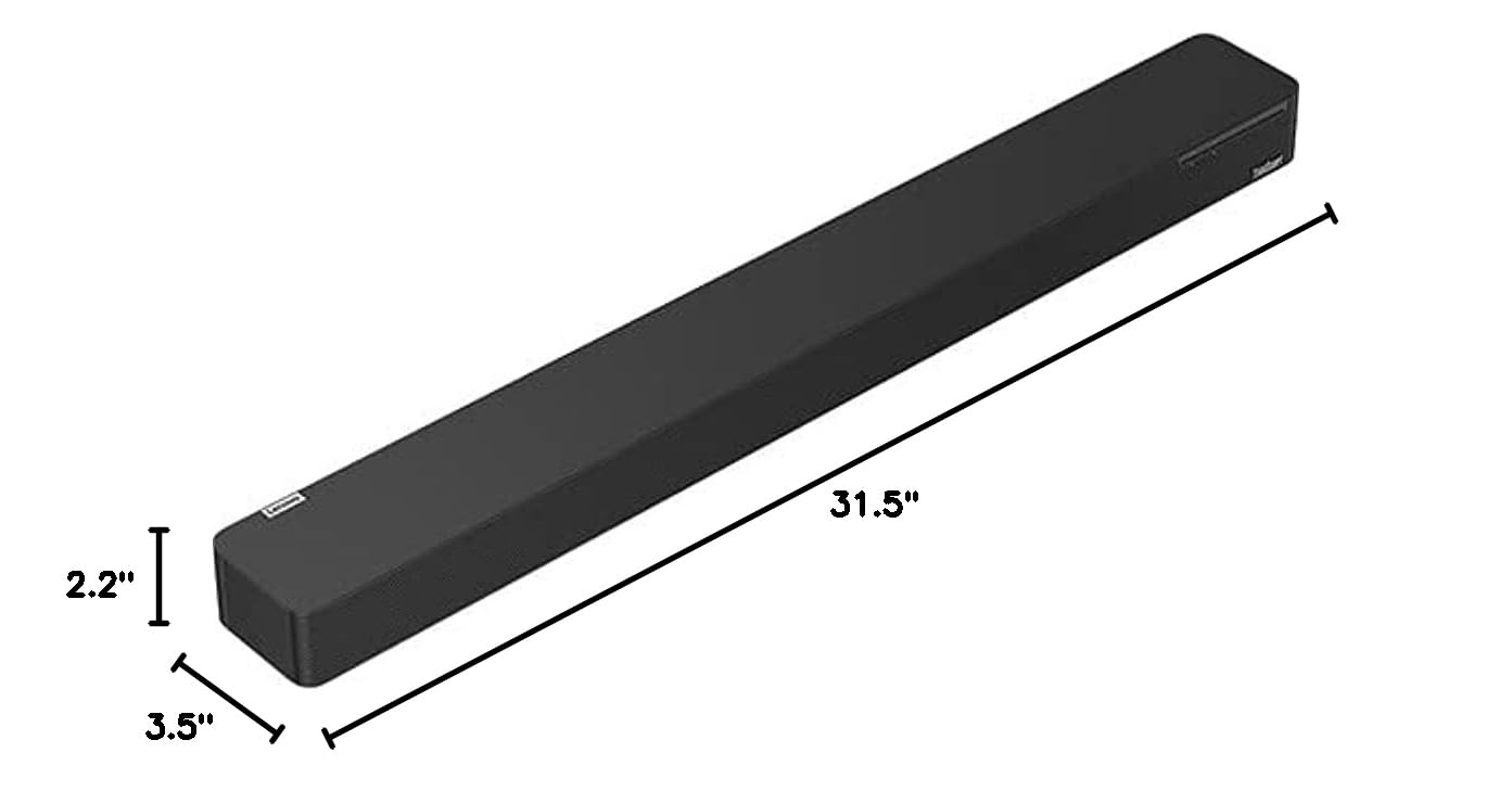 Lenovo Bluetooth Sound Bar Speaker - 40W RMS High Power, Wall Mountable & Stand Mountable - Wide Frequency Range 250Hz-20kHz, USB Connectivity - Perfect for Home Theater, Gaming & Desktop Audio