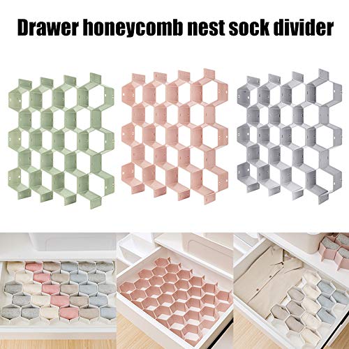 Arinda Adjustable Honeycomb Drawer Organizer - DIY Clapboard Divider for Underwear, Socks, Bras, Ties, Belts & Scarves Storage | Perfect for Baby Clothes, Jewelry & Home Organization