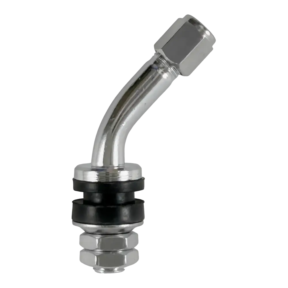 ENKEI 45° Bent Specialty Clamp-in Valve with Flat Top Hex Cap - 30mm (Each) - Perfect for Performance Tuning, Motorcycle & ATV Tire Inflation