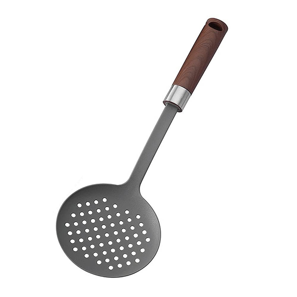 Wooden Handle Food Strainer & Colander - Durable Cooking Spoon for Pasta, Vegetables & More - Perfect for Kitchen, Camping & Outdoor Cooking