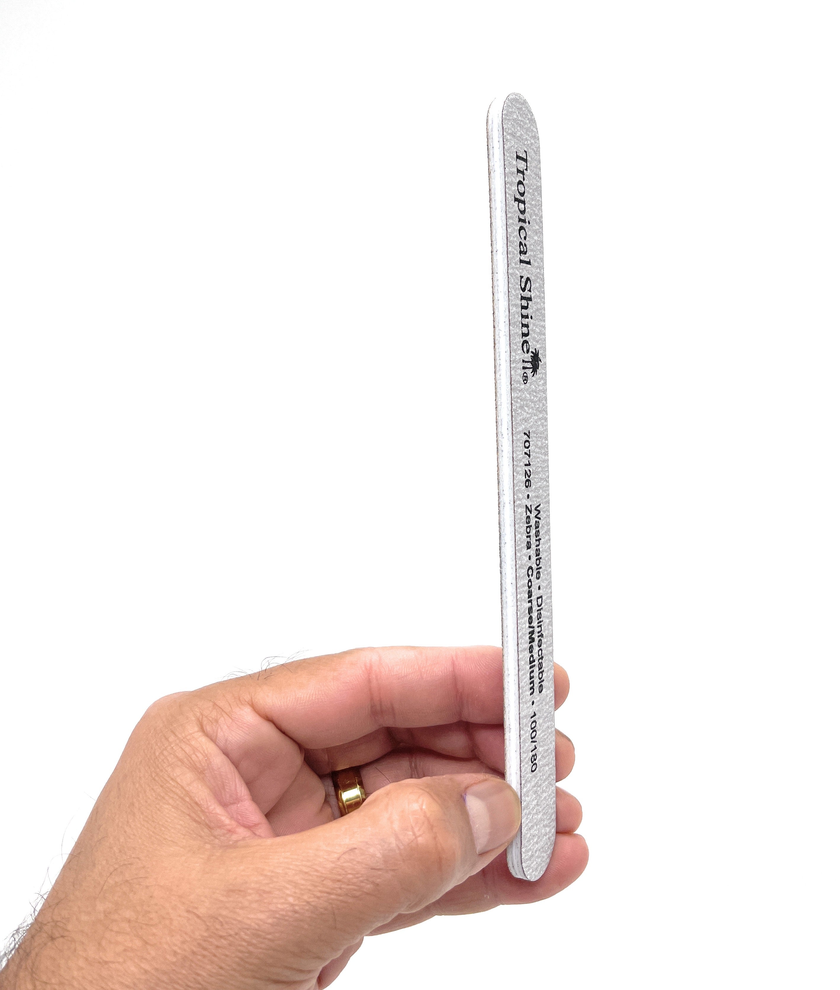 Premium Zebra Print Nail Files - 100/180 Grit Dual Sided Emery Boards with Cushion for Salon & Home Use - Washable & Disinfectable (3 Pack) - Perfect for Manicures, Pedicures, and Nail Care Routines