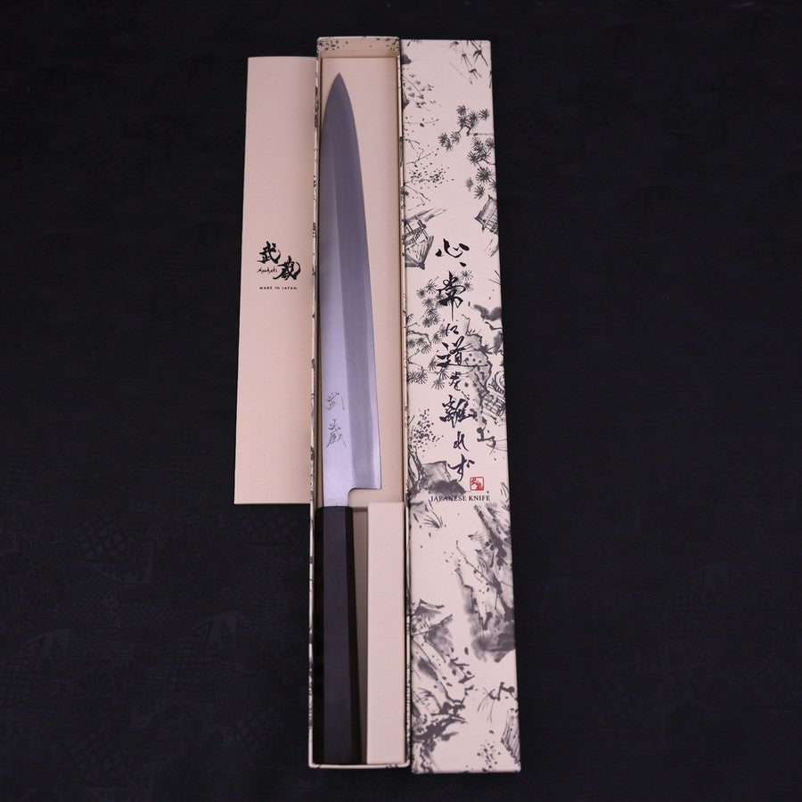 Premium Yanagiba Sushi Knife - AUS 10 High Carbon Steel Blade with Polished Ebony Handle - 300mm Professional Japanese Chef Knife for Sushi, Sashimi & Precision Cutting